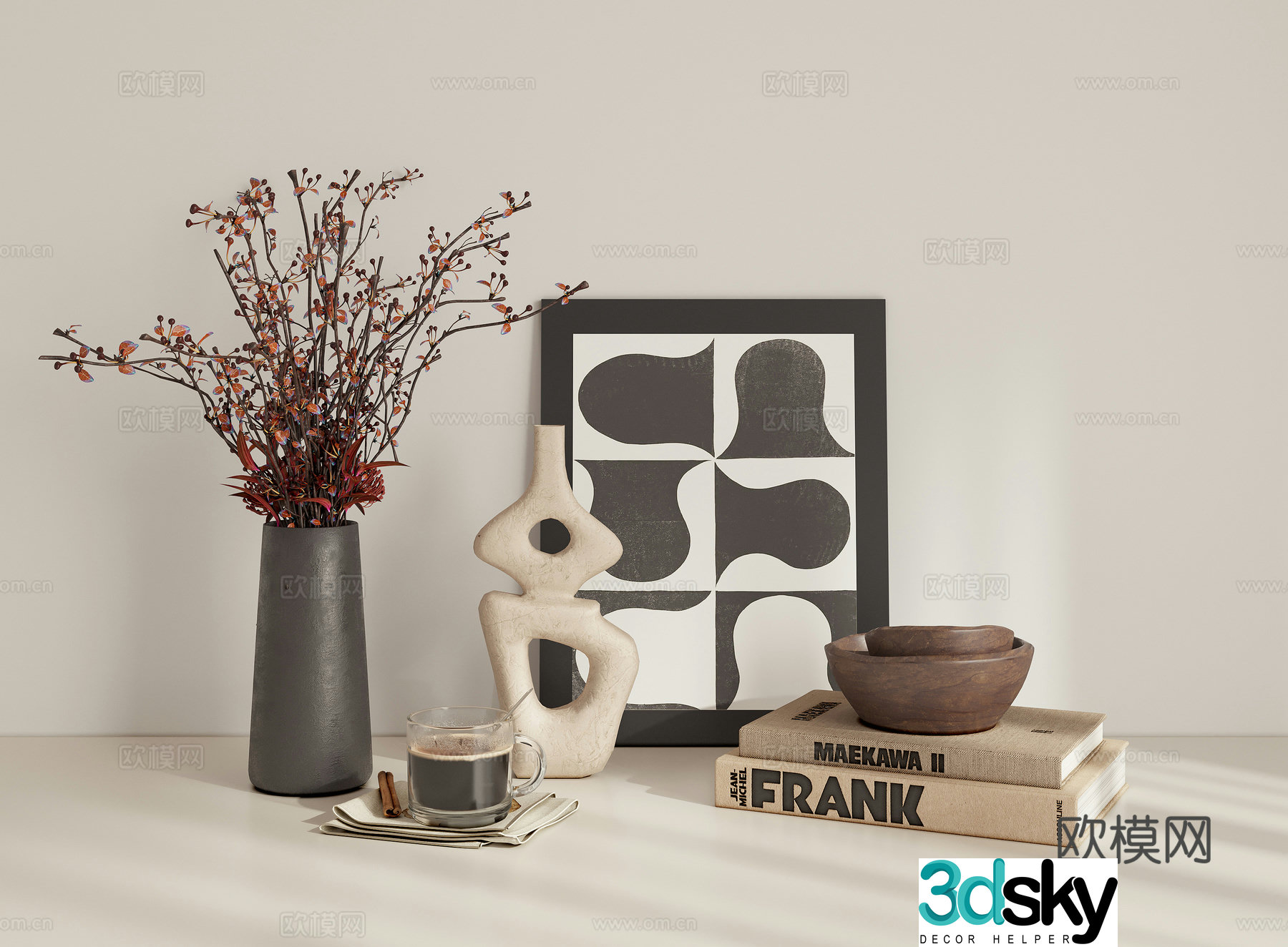 Wasabi ornaments Combination ornaments Potted 3D Model