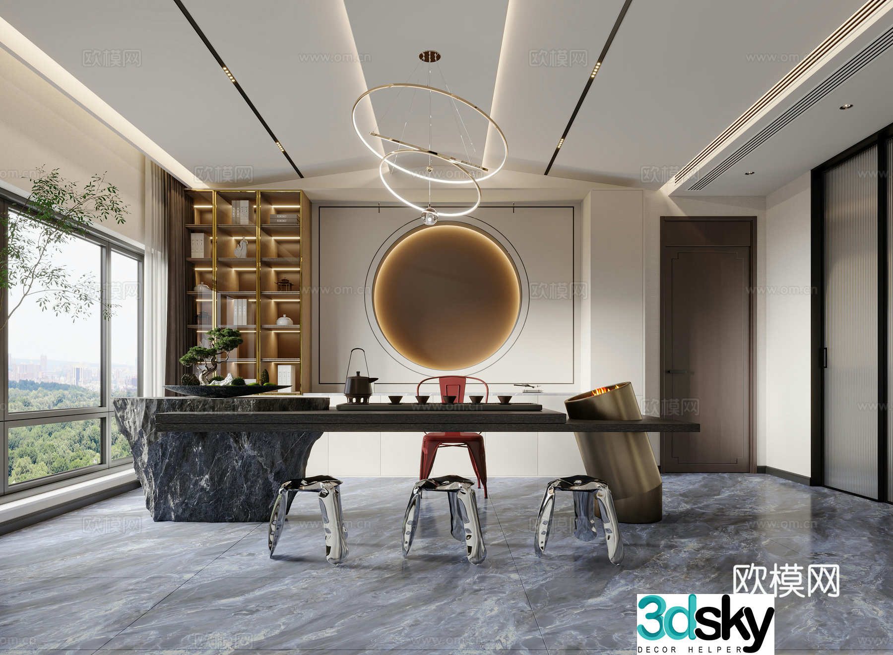 New Chinese tea room 3D model