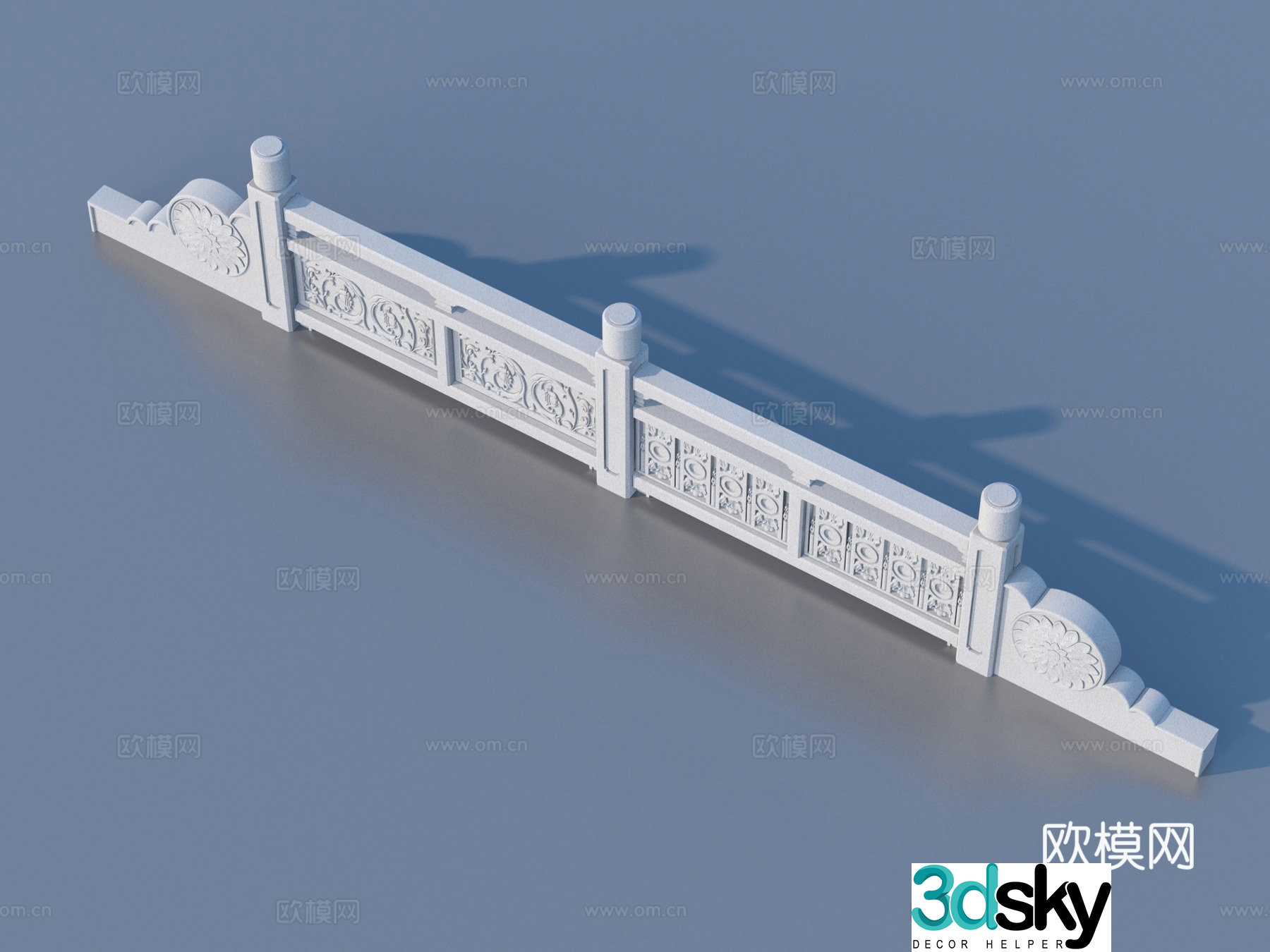 Fence Guardrail Railing 3d Model
