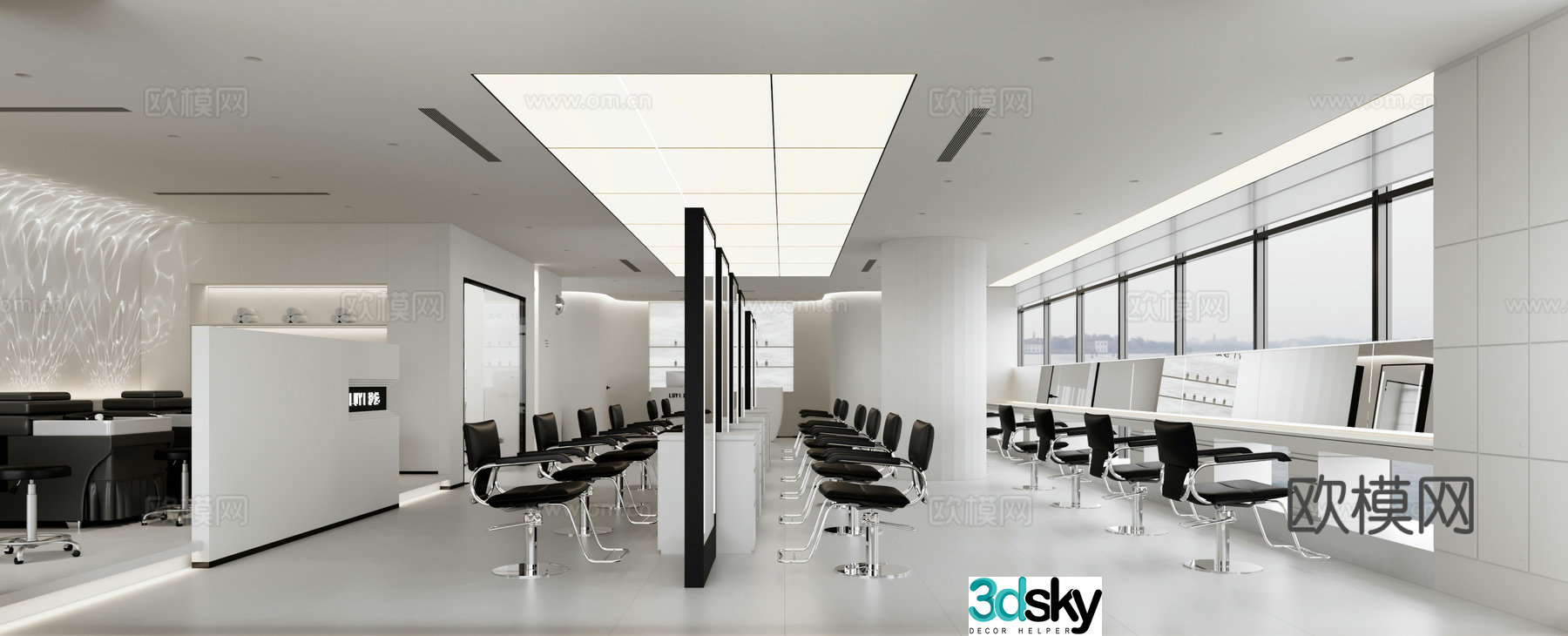 Beauty salon barber shop 3d model