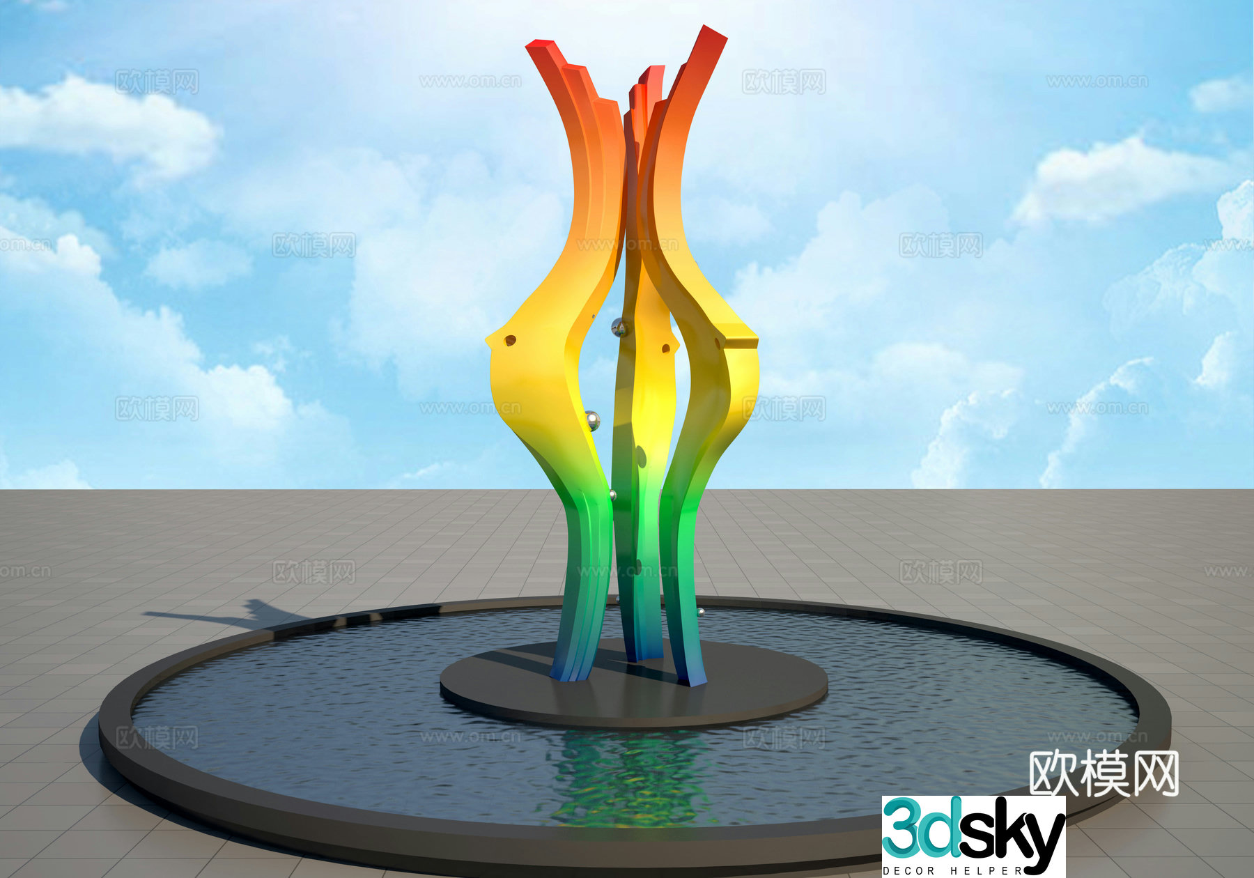 Fish styling sculpture 3d model