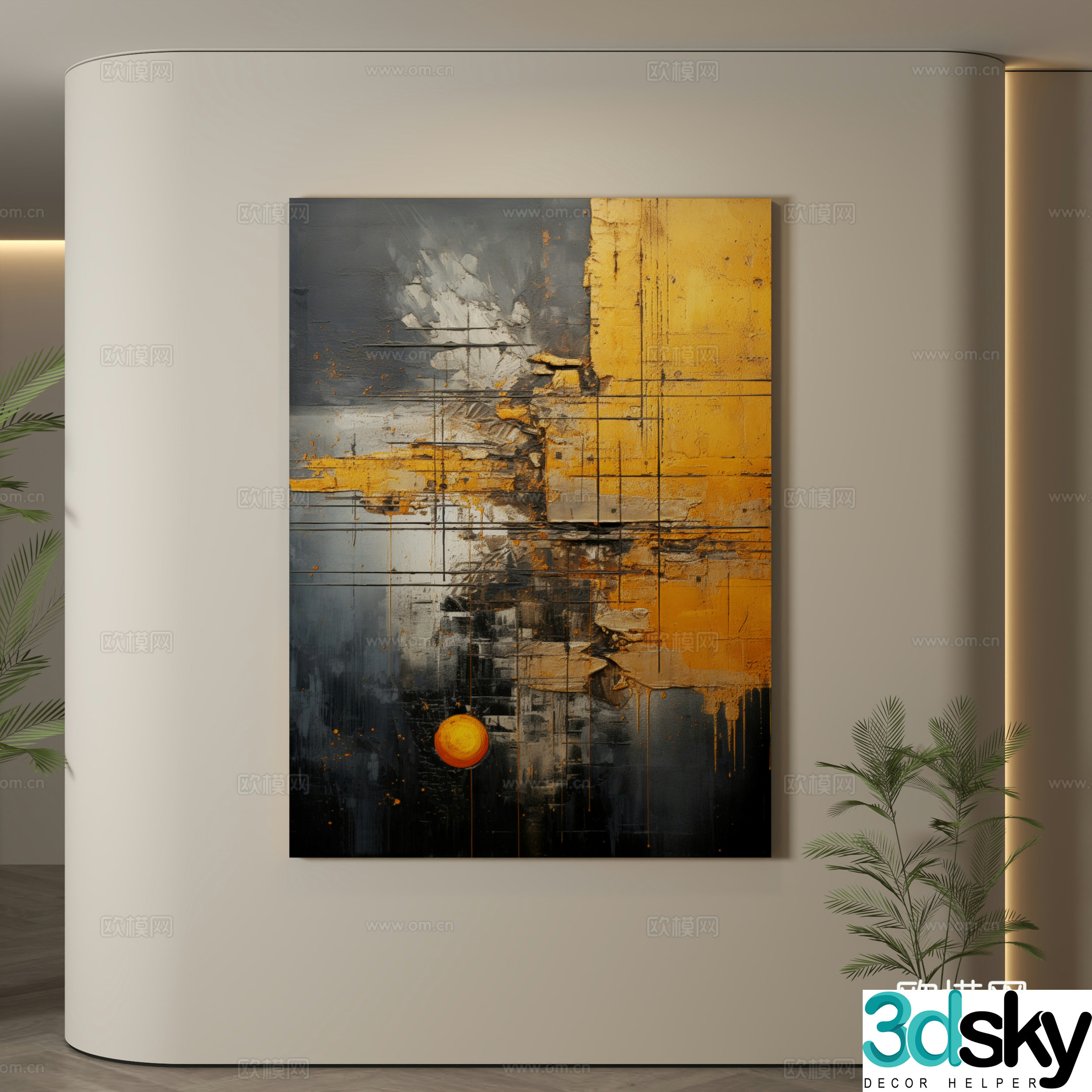 Modern decorative paintings Decorative paintings Modern hanging paintings Hanging paintings Simple hanging paintings 3D model