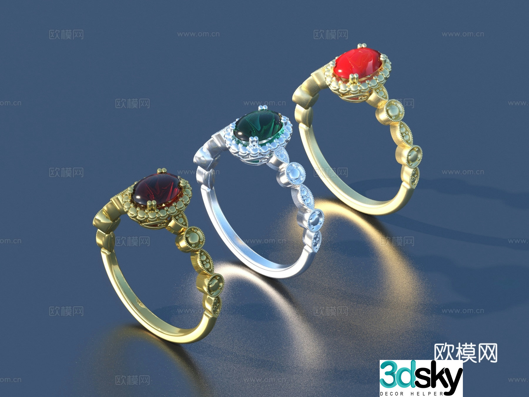 Ring Diamond Ring Gem Ring Gold Ring Silver Ring Jewelry 3D Model