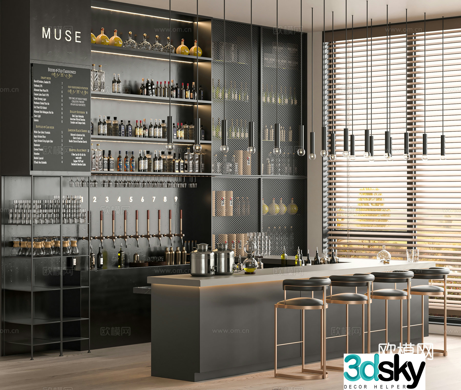 Modern bar 3d model