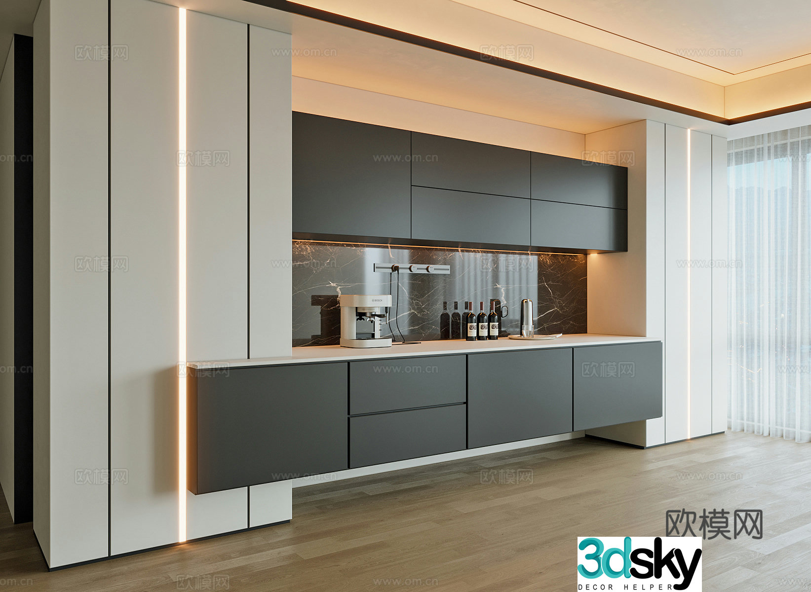 Modern Italian sideboard 3D model