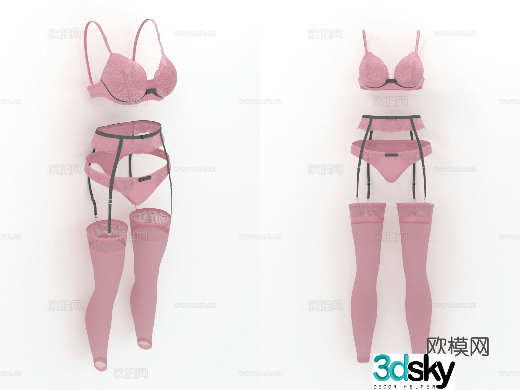 Women’s Underwear Slinging Stockings Panties Bra Bra Women’s Clothing Women’s 3D Model