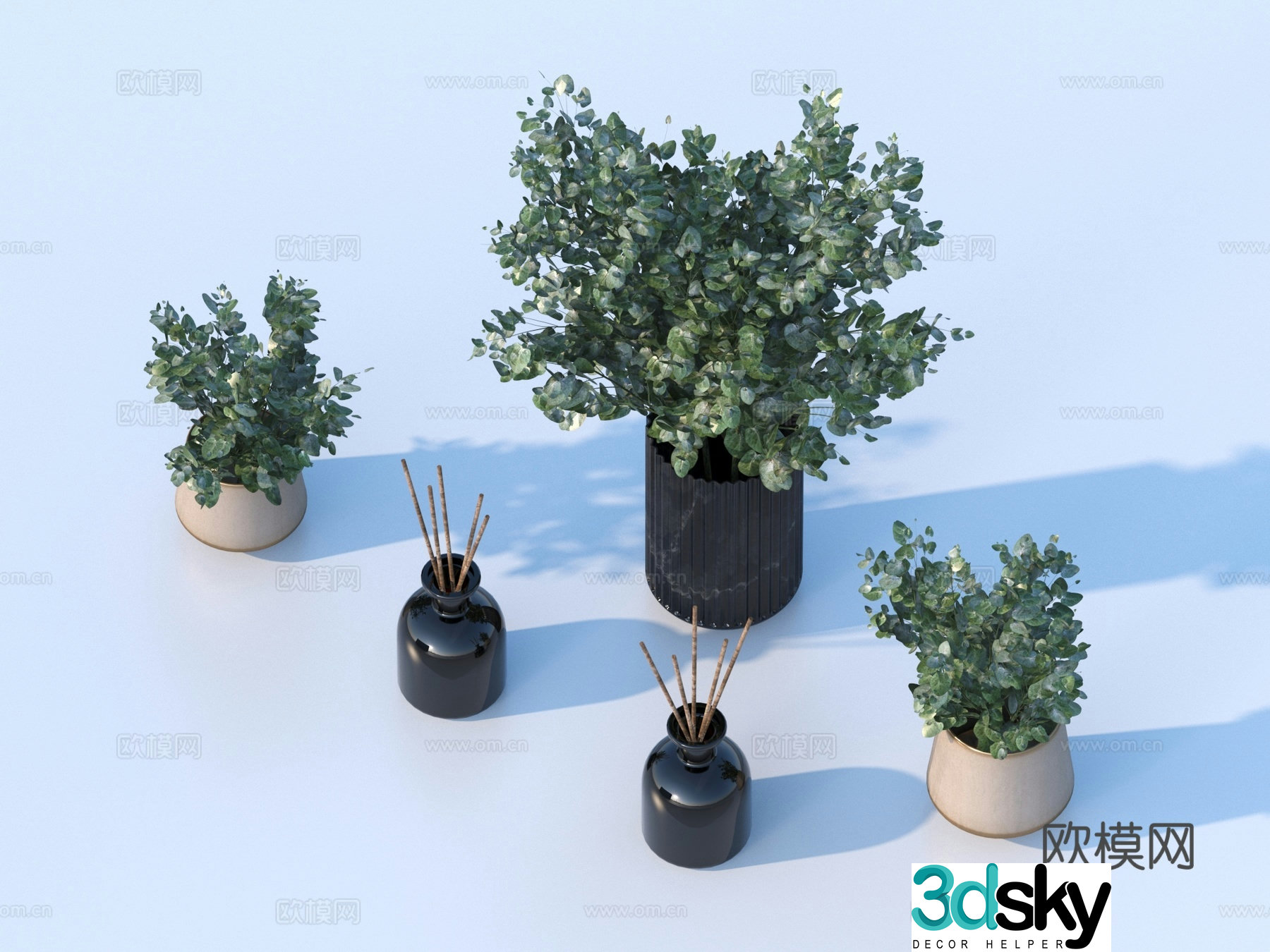 Flower pot pot green plants plant 3d model