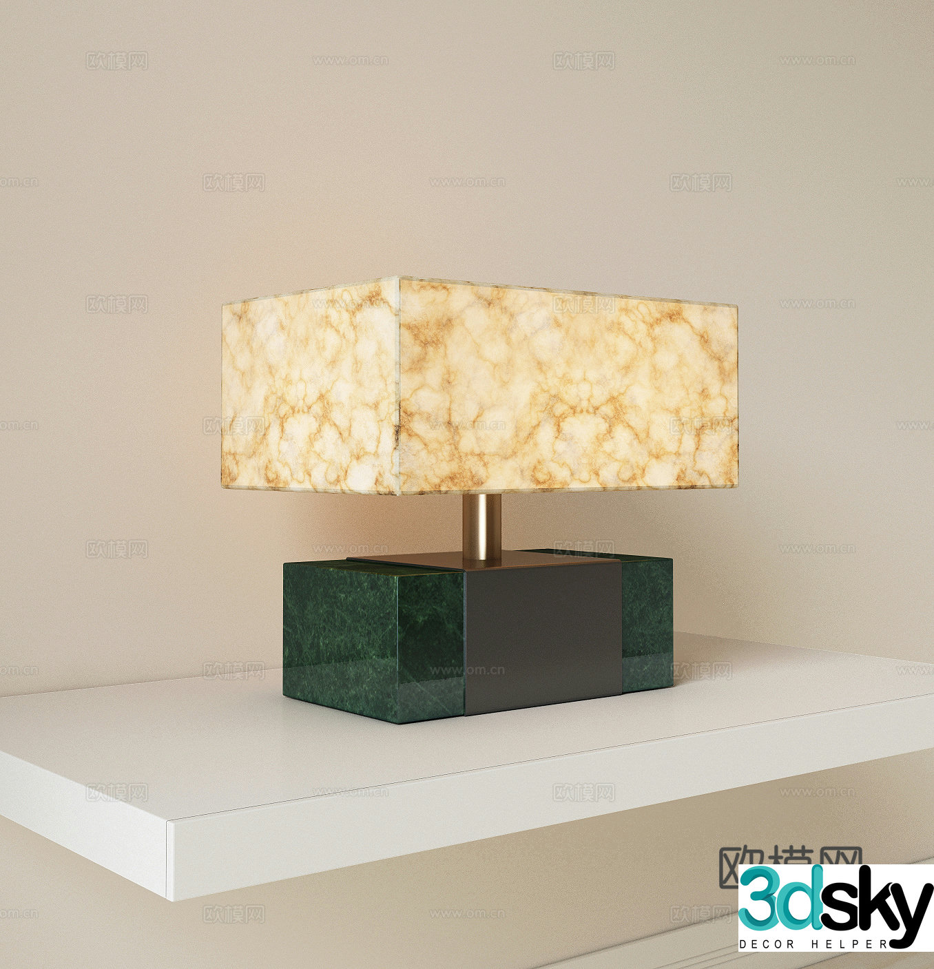 Modern light luxury desk lamp translucent stone desk lamp front desk lamp living room desk lamp bedside desk lamp 3D model
