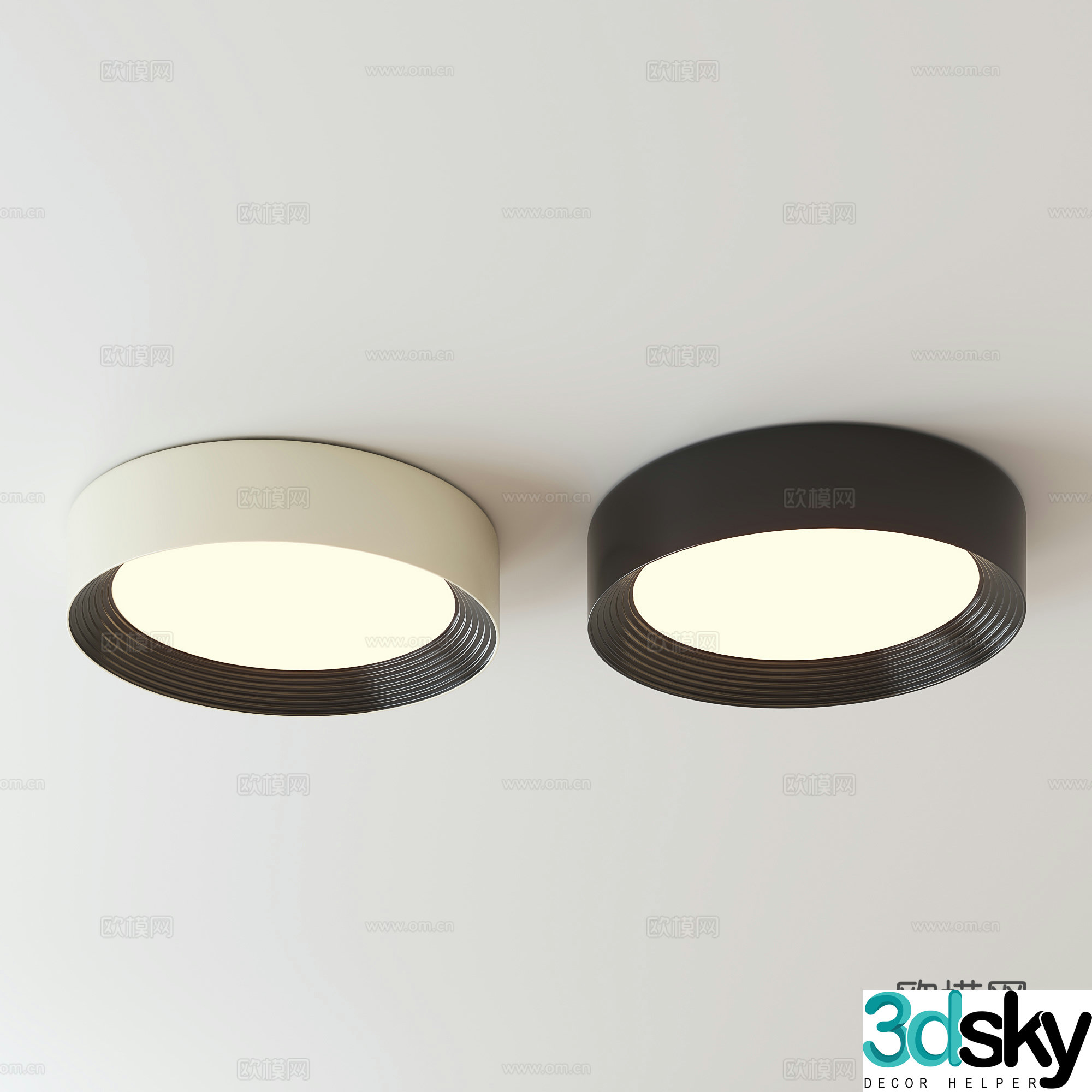 Modern minimalist ceiling light 3d model
