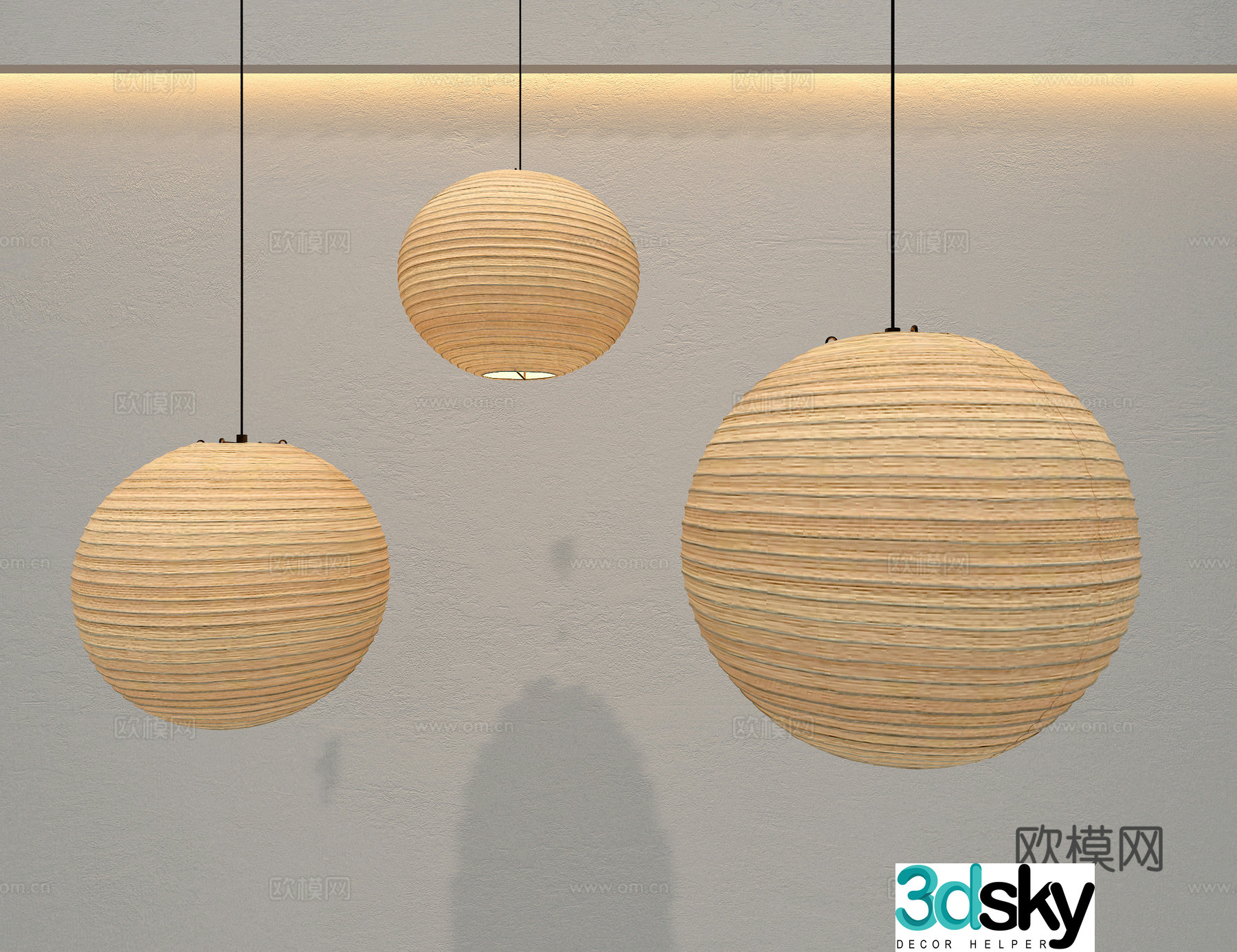 Japanese chandelier 3d model