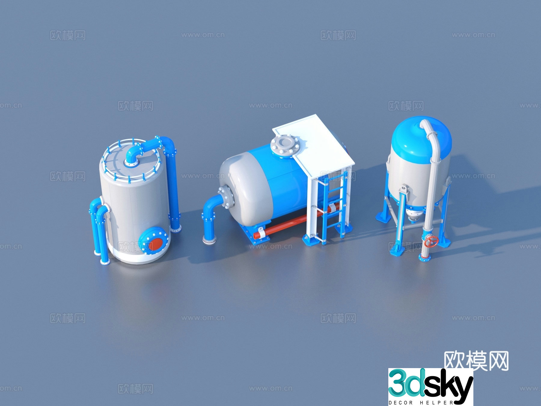 Storage tank Industrial storage tank Valve Ladder 3D model