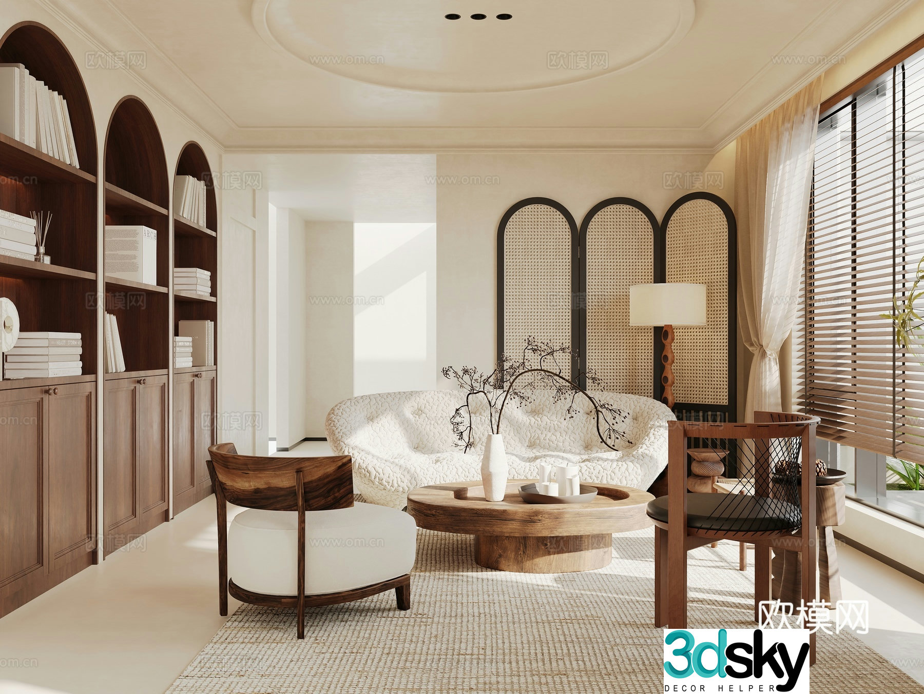 Medium style European living room 3D model