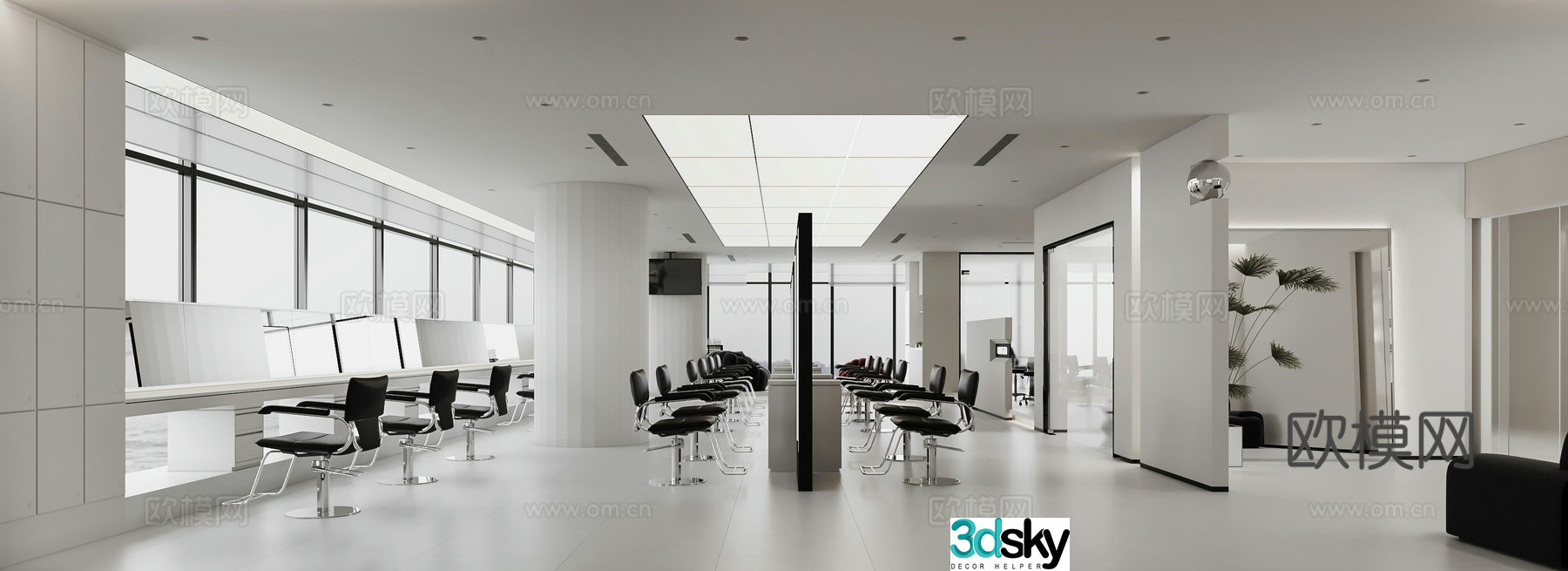 Beauty salon barber shop 3d model