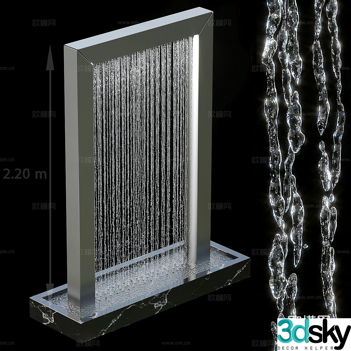 Waterfall fountain 3d model