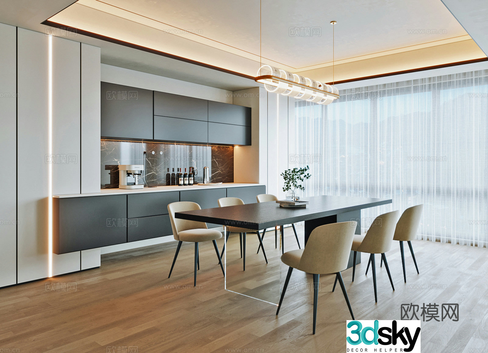 Modern Italian restaurant 3d model