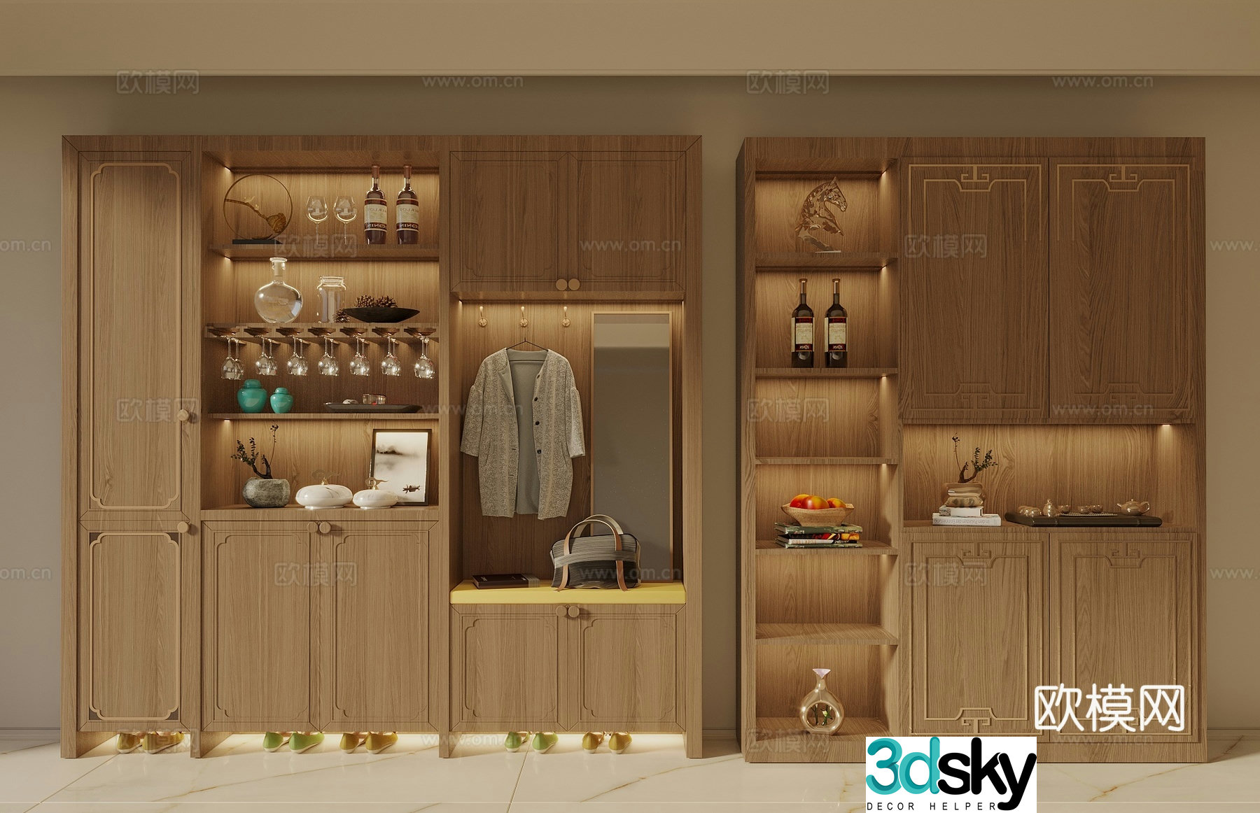 Song’s new stroke shoe cabinet porch shoe cabinet partition shoe cabinet finished shoe cabinet 3D model