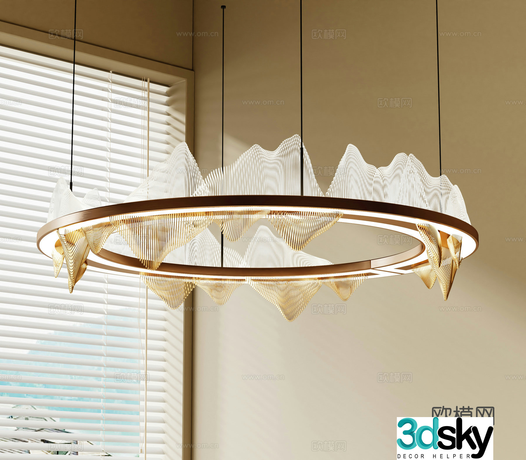 New Chinese chandelier 3D model