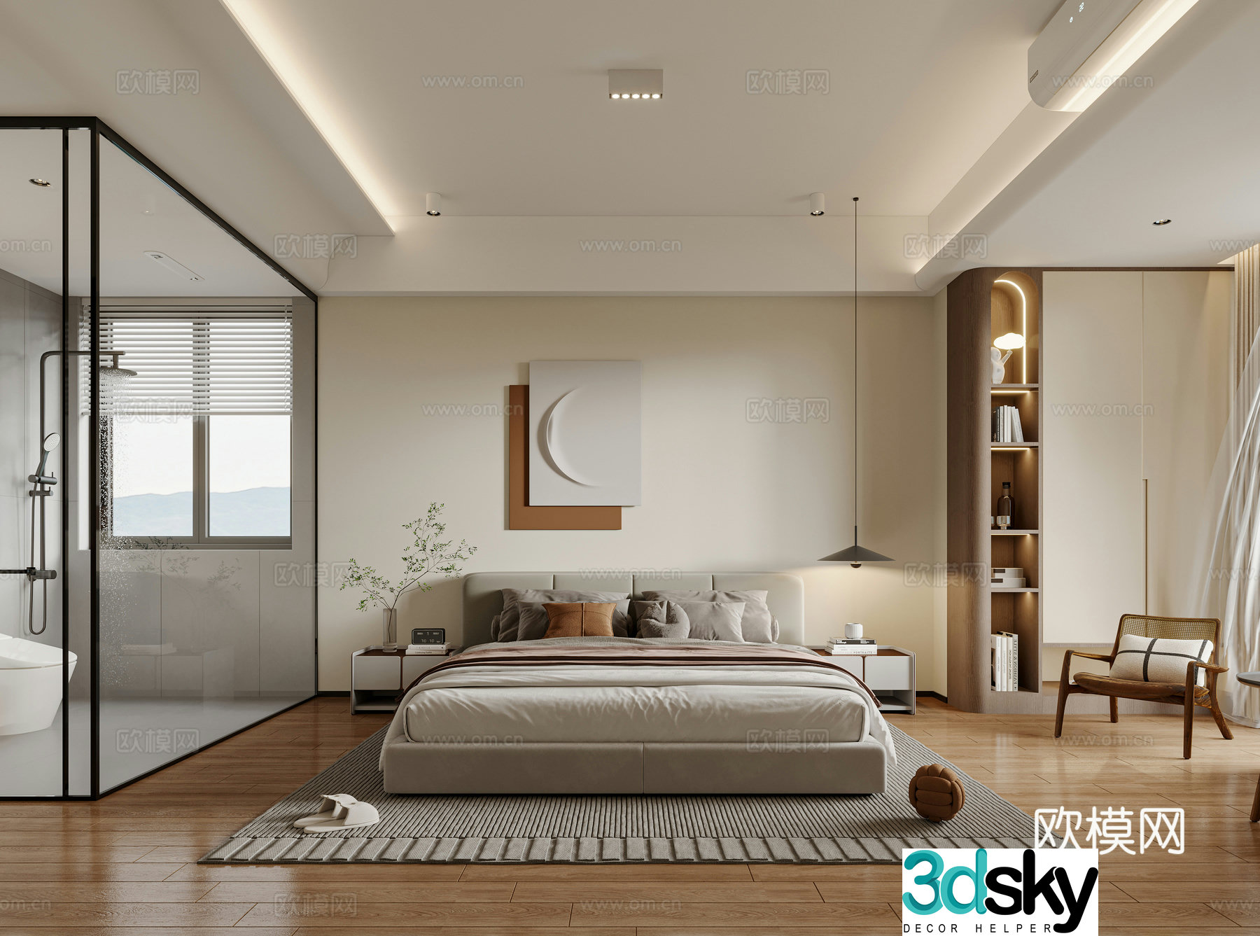 Modern hotel private room 3D model