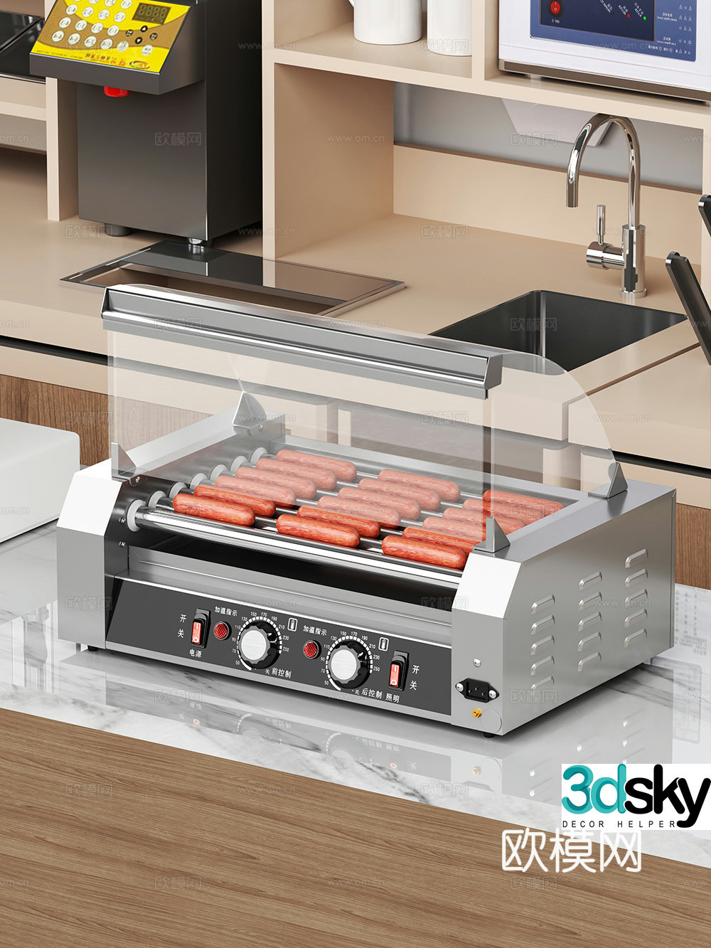 Sauce grilling machine Sauce hot dog Hot dog machine Stove 3D model