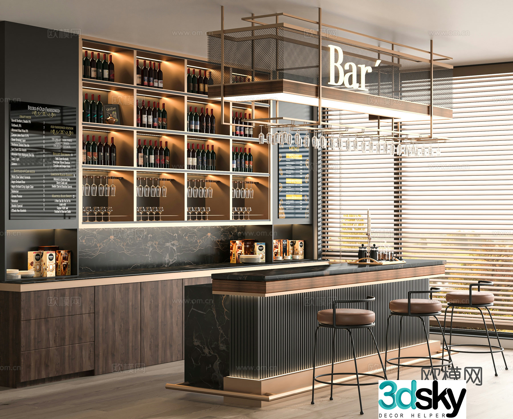 Modern bar 3d model