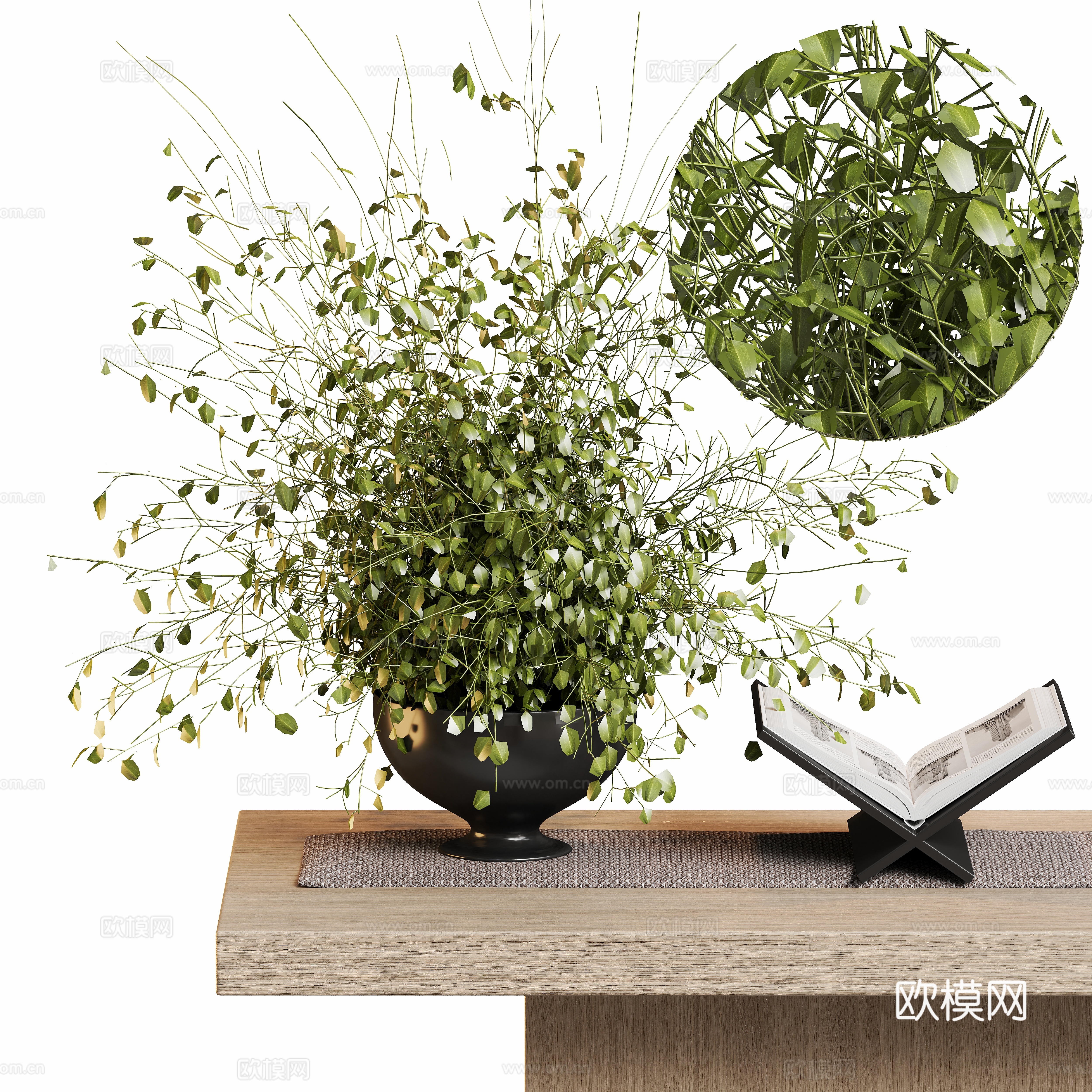 Modern flower potted plant ornaments 3D model
