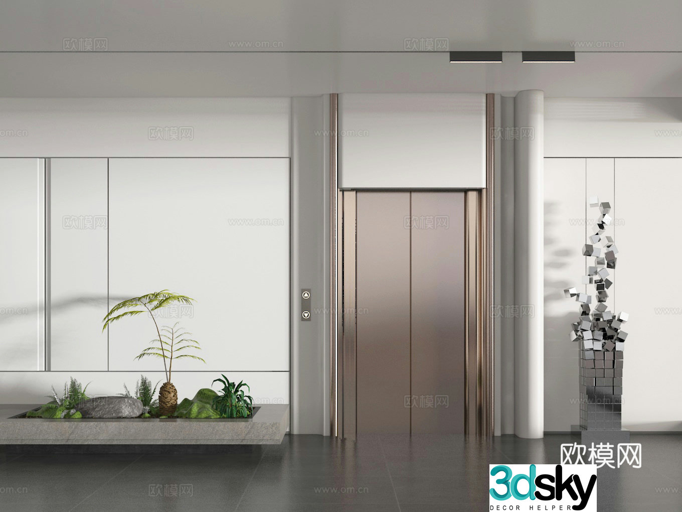 Elevator hall 3d model