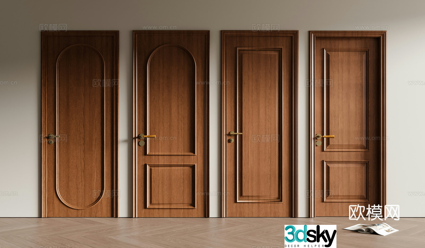 Medium style single door 3D model