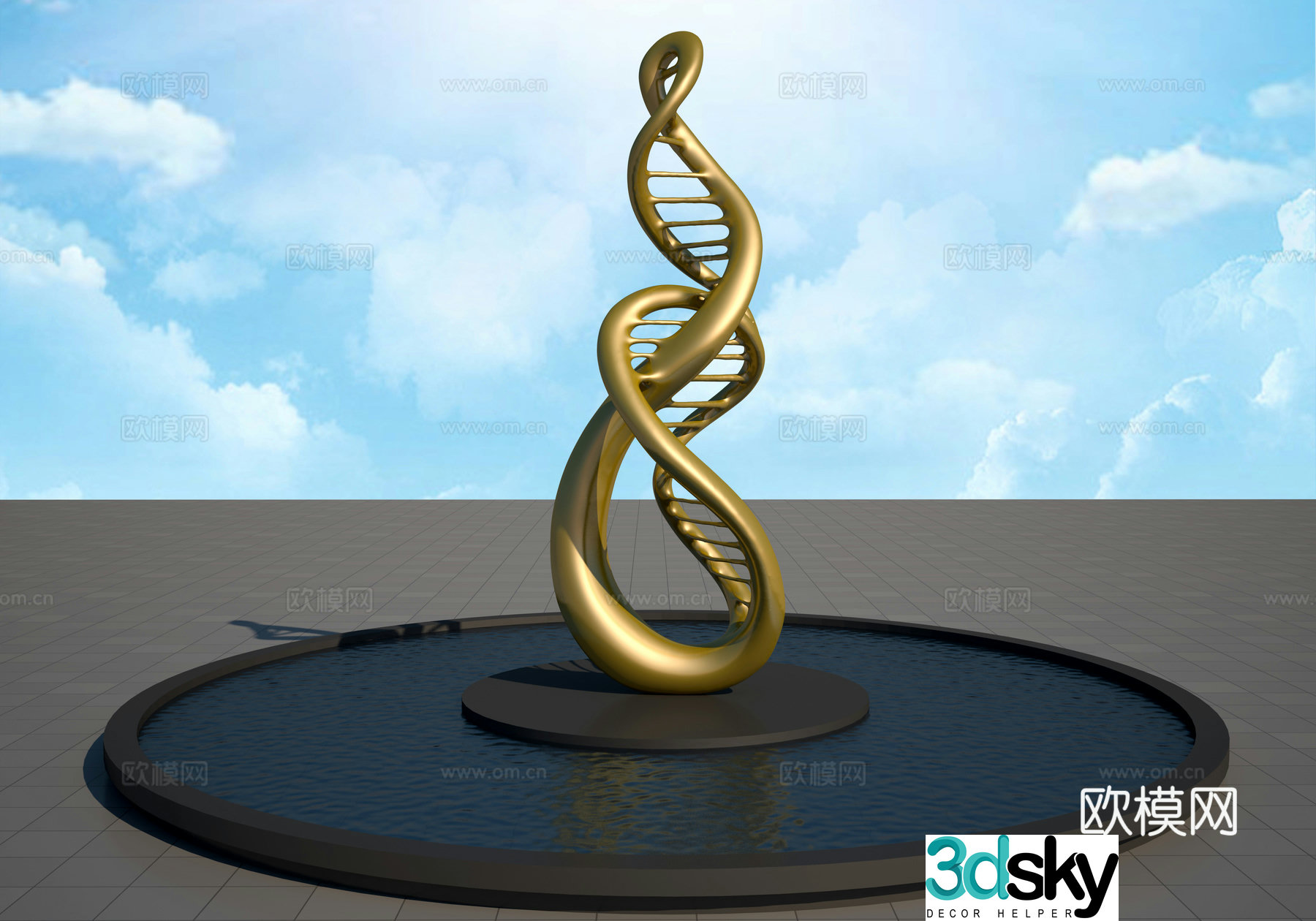 Life Science Gene Sculpture 3D Model