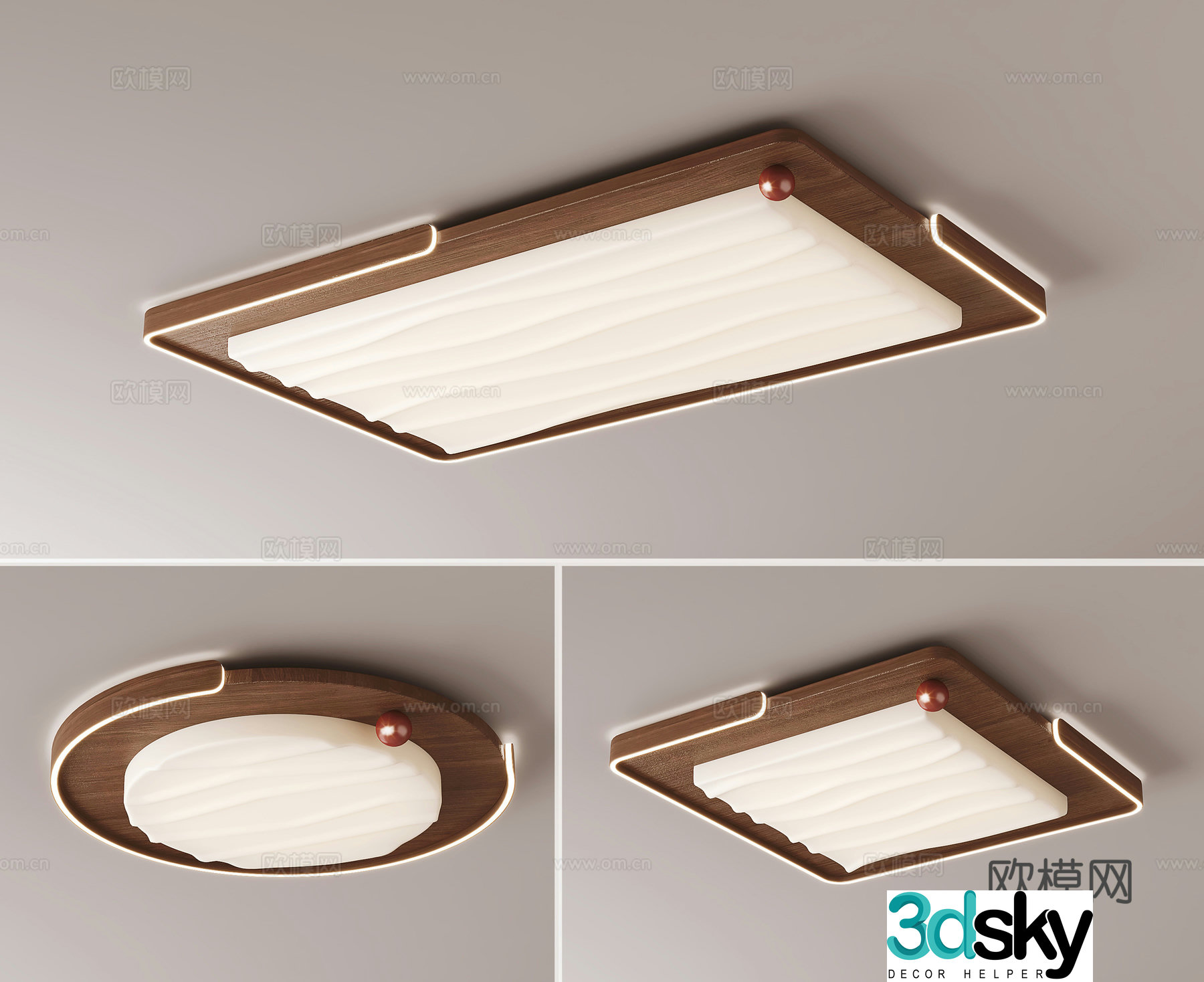 Middle-aged ceiling light 3D model