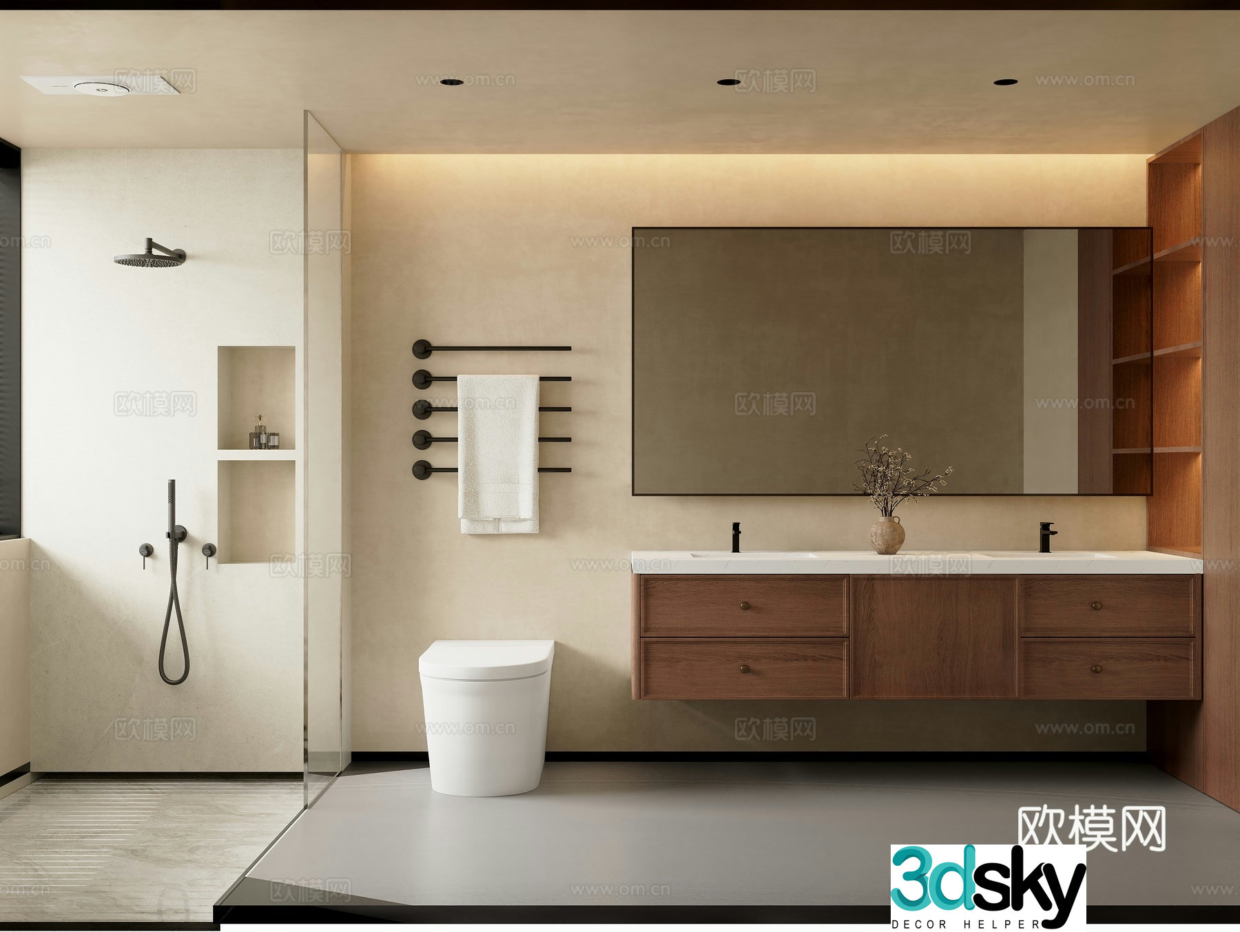 Middle-aged style main bathroom 3D model