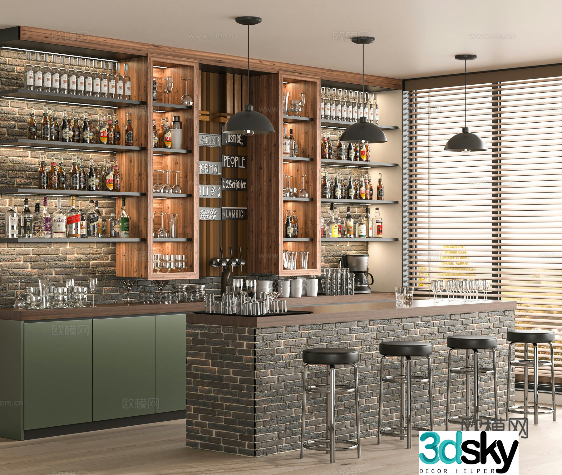 Modern bar 3d model