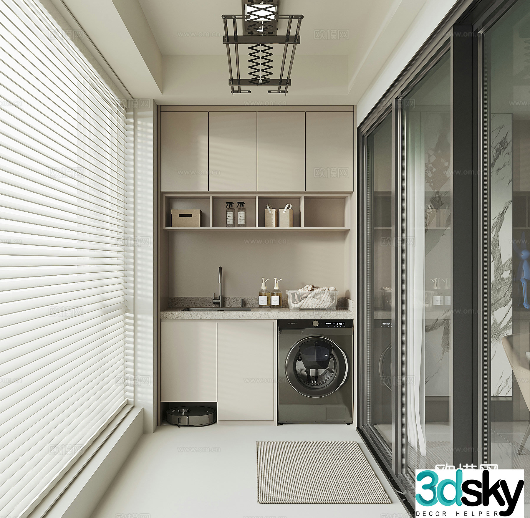Modern washing machine cabinet 3d model