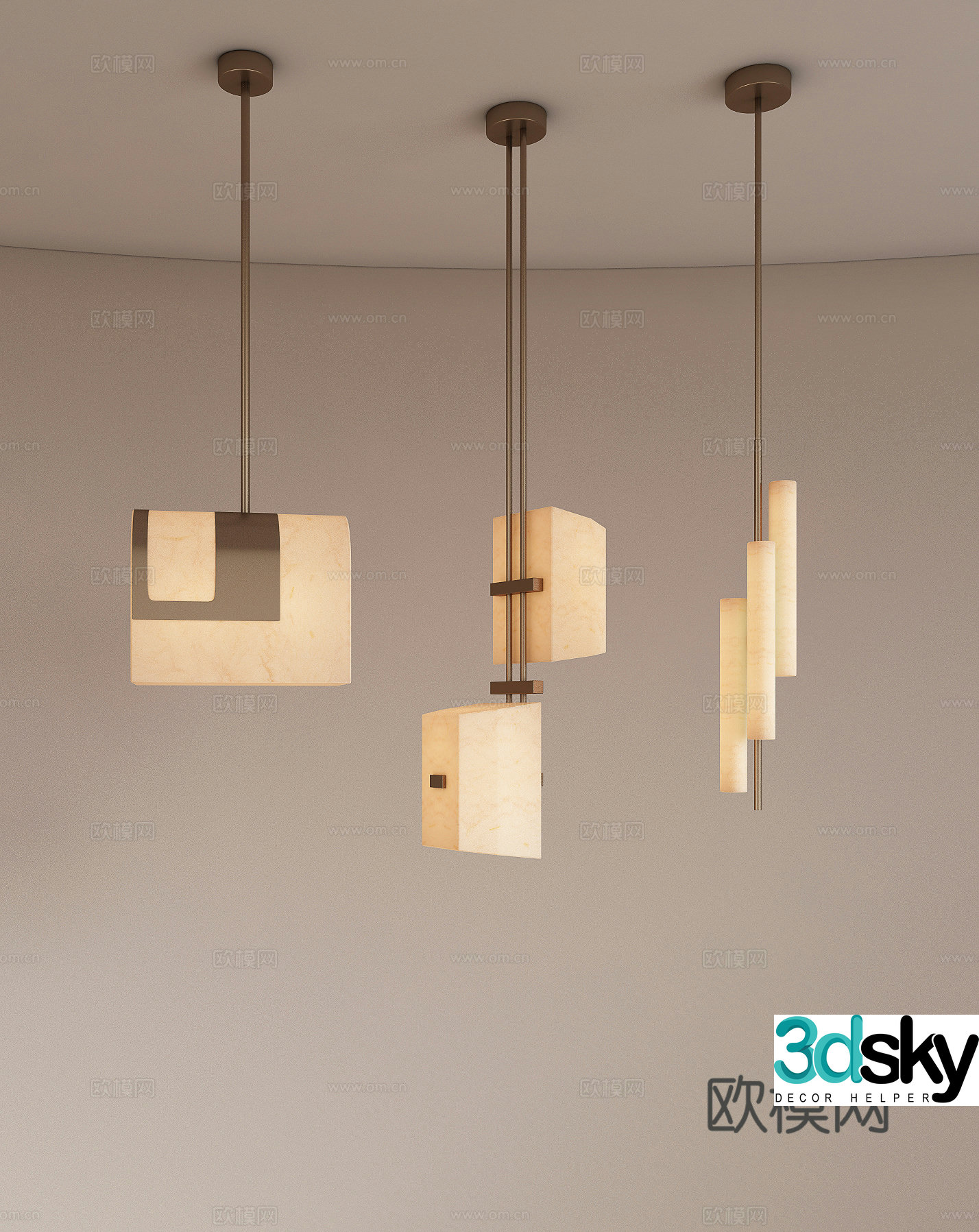 Modern light luxury chandeliers retro chandeliers bar chandeliers bedside chandeliers restaurant chandeliers 3D model