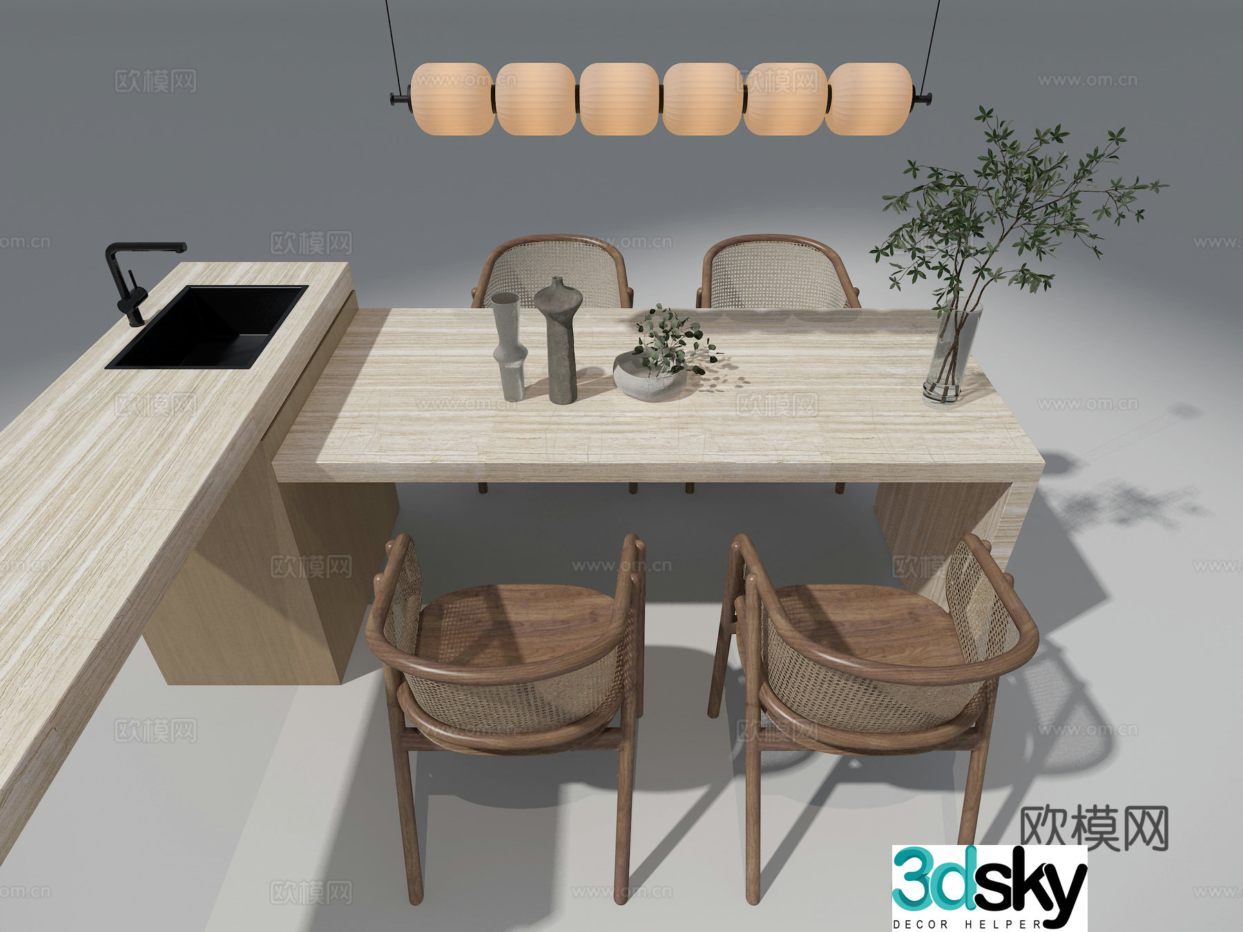 3D model of table guide dining table