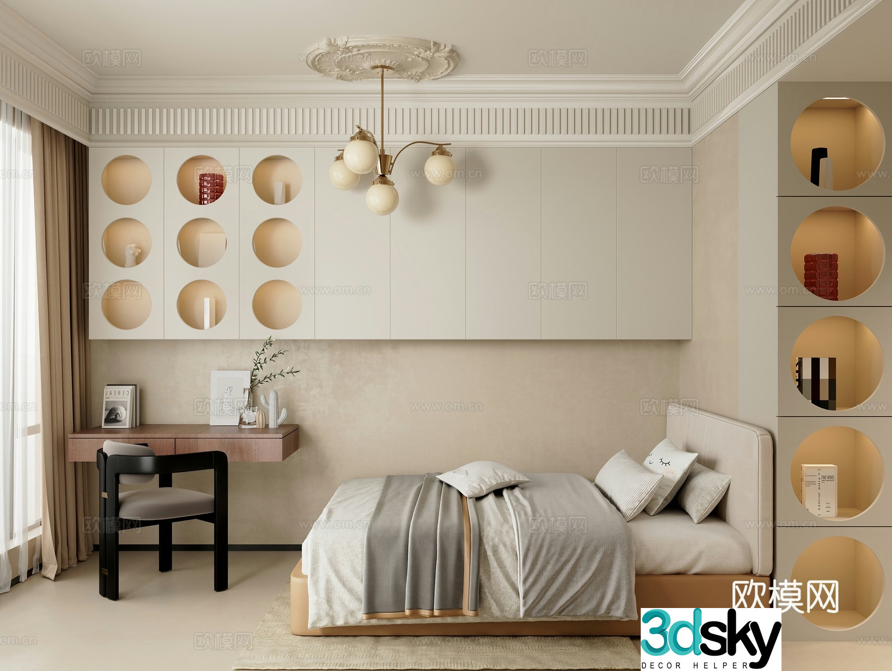 3D model of medieval style children’s room