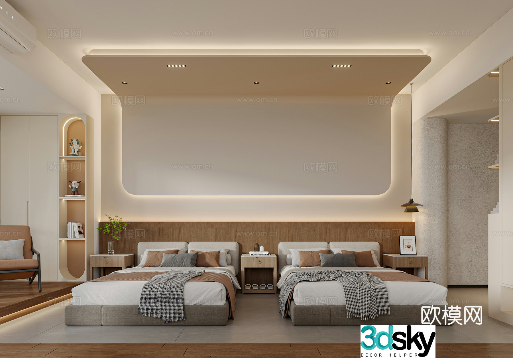 Modern hotel private room 3D model