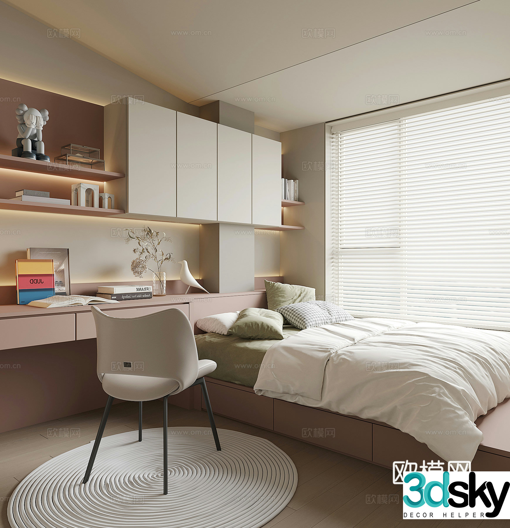 Modern tatami bedroom 3d model
