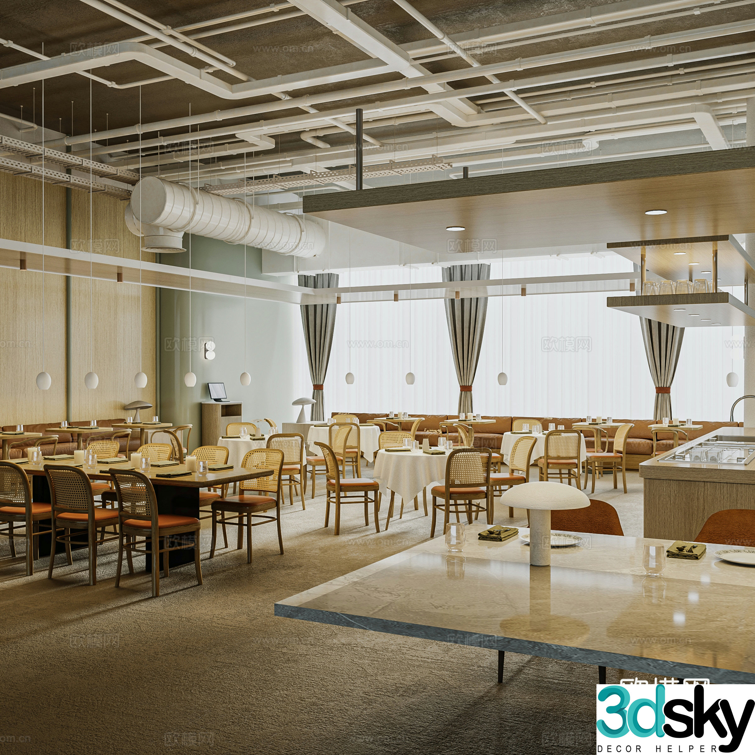 Nordic Western Restaurant Internet Celebrity Restaurant Thai Restaurant Tai Po Resort Restaurant 3D Model