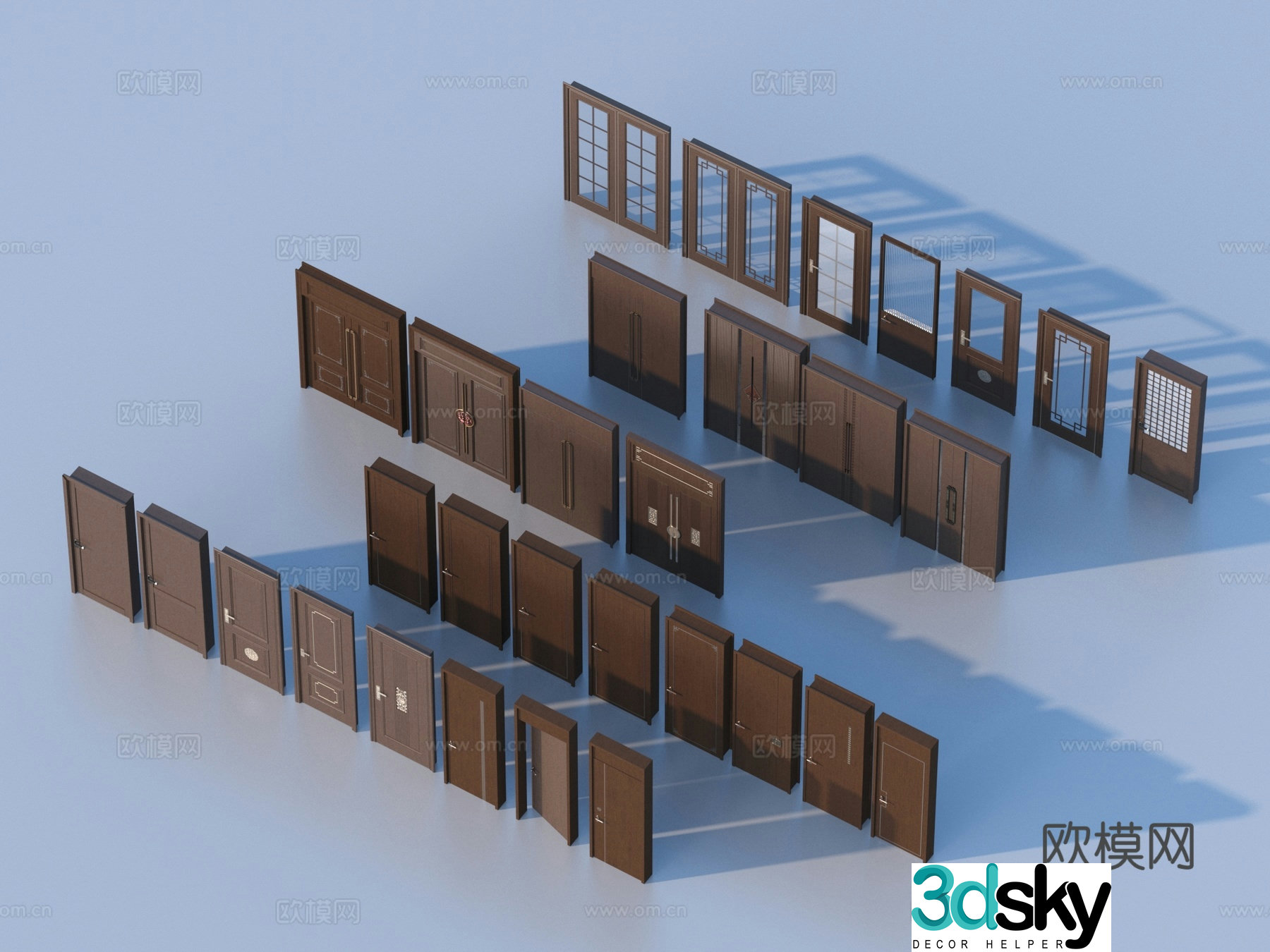 Door Door Wooden Door Single Open Door Glass Door Double Open Door 3D Model