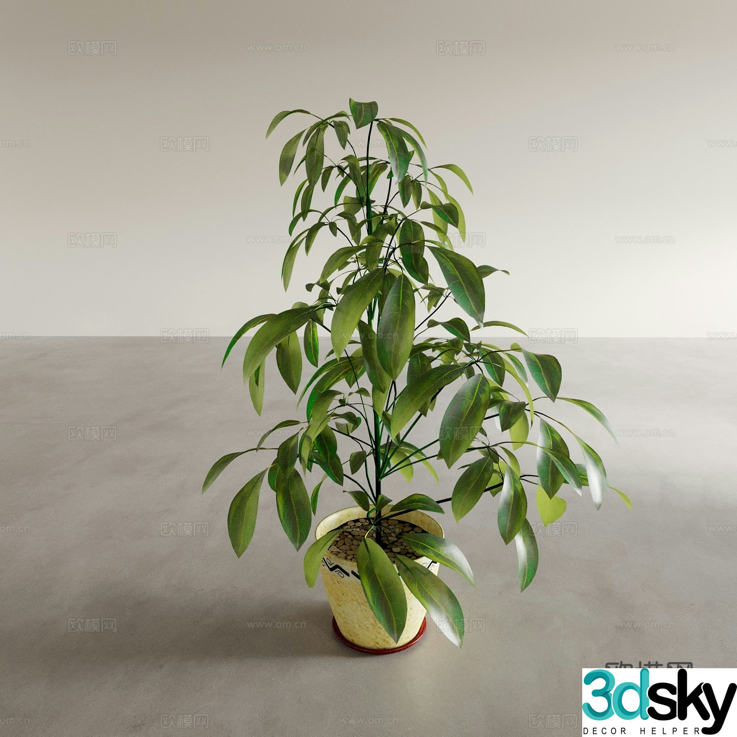 Vase Flower Art Flower Arrangement Green Plant Bonsai Pot Plant Indoor Green Plant Plant Ornament 3D Model