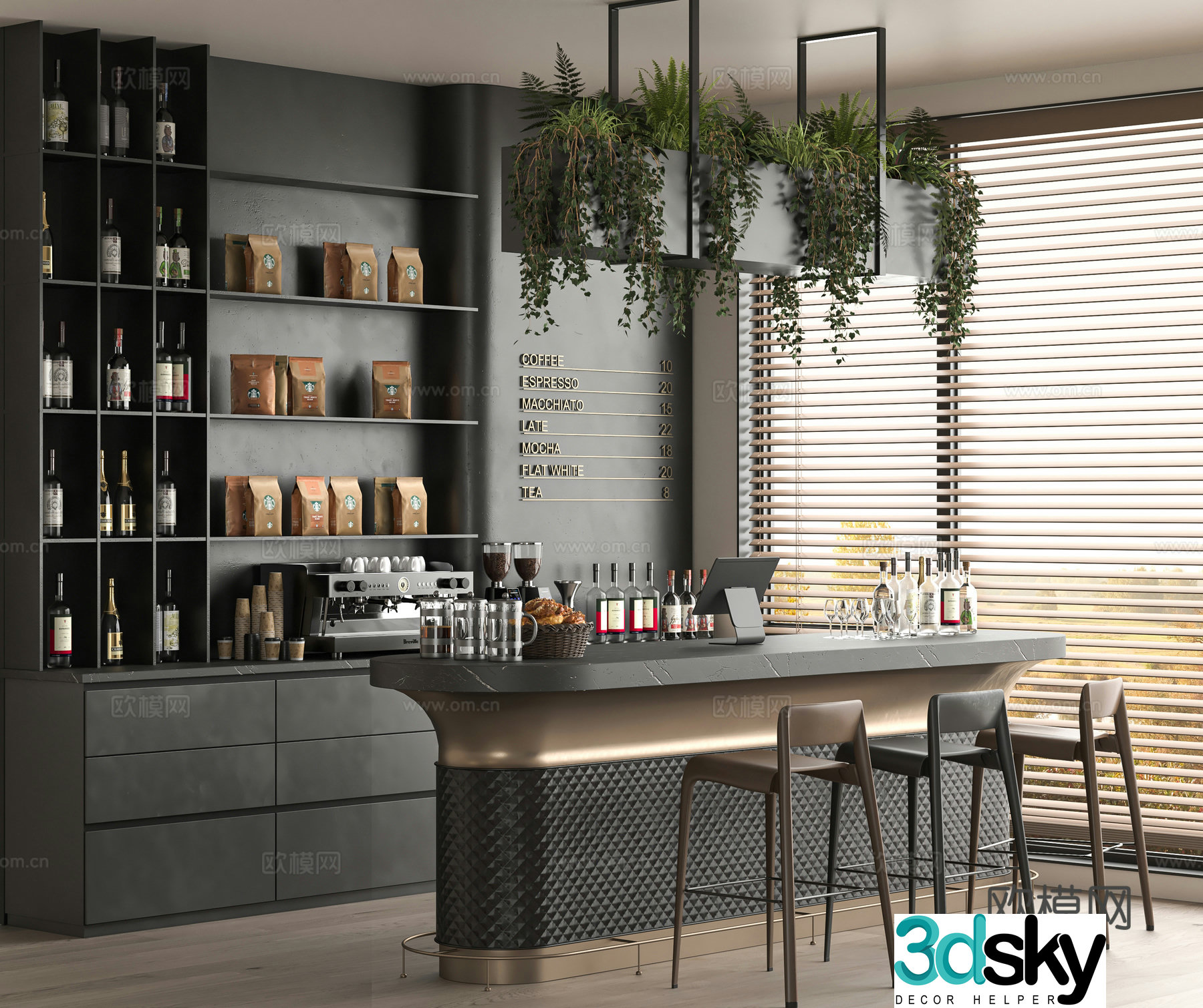 Modern bar 3d model