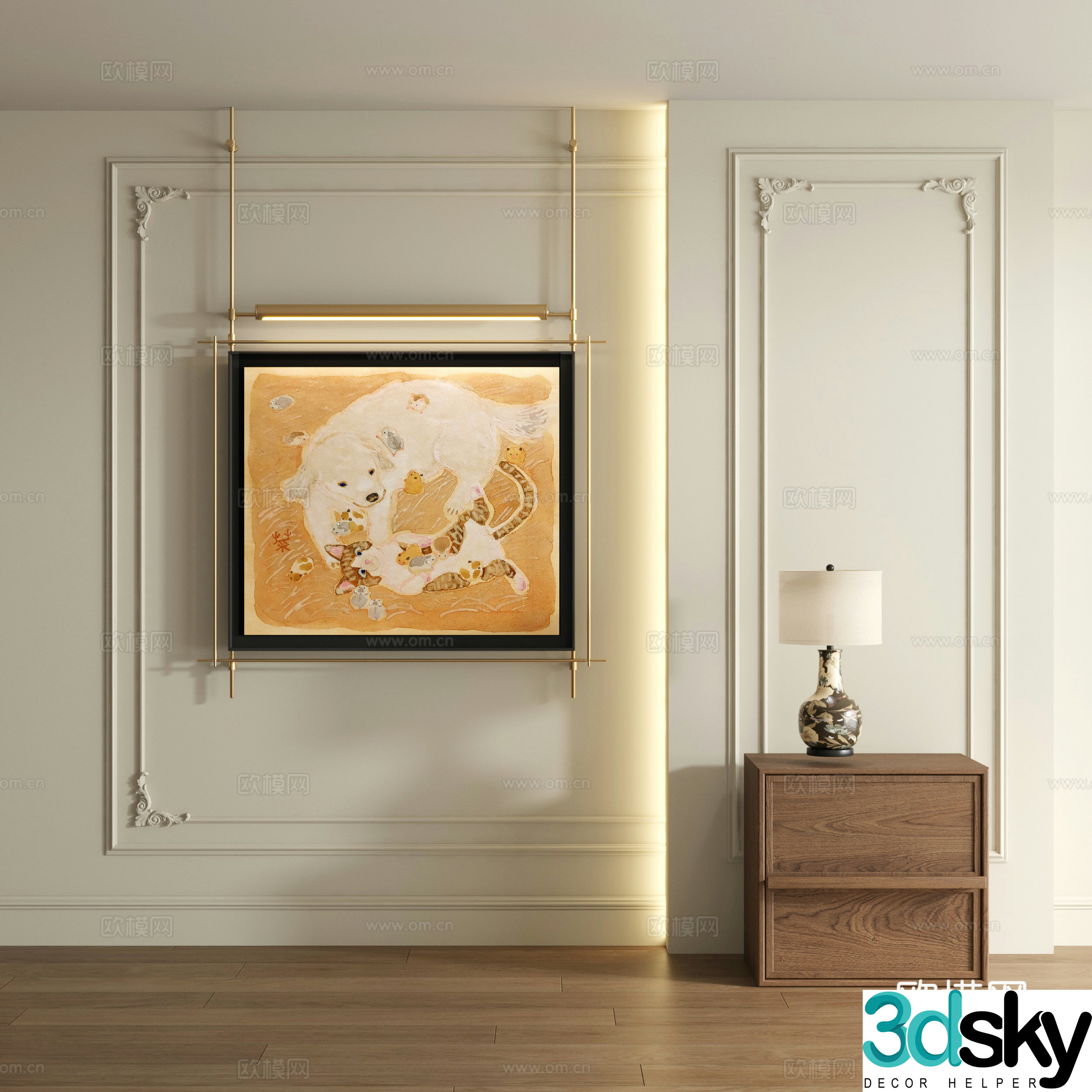 Modern decorative painting 3d model