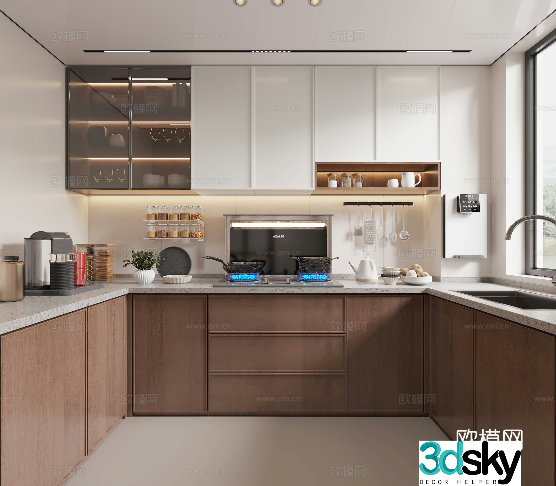 Wasabi Middle Style Kitchen 3D Model