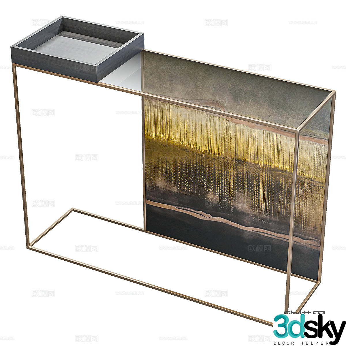 Modern light luxury oil painting end-site platform 3D model