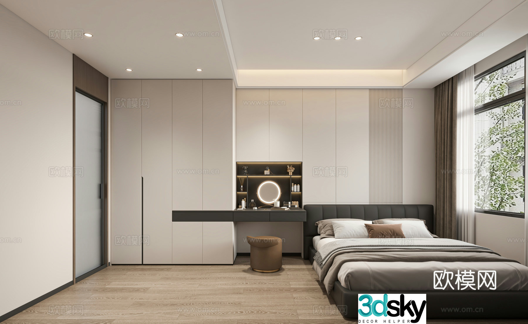 Italian master bedroom modern bedroom 3d model