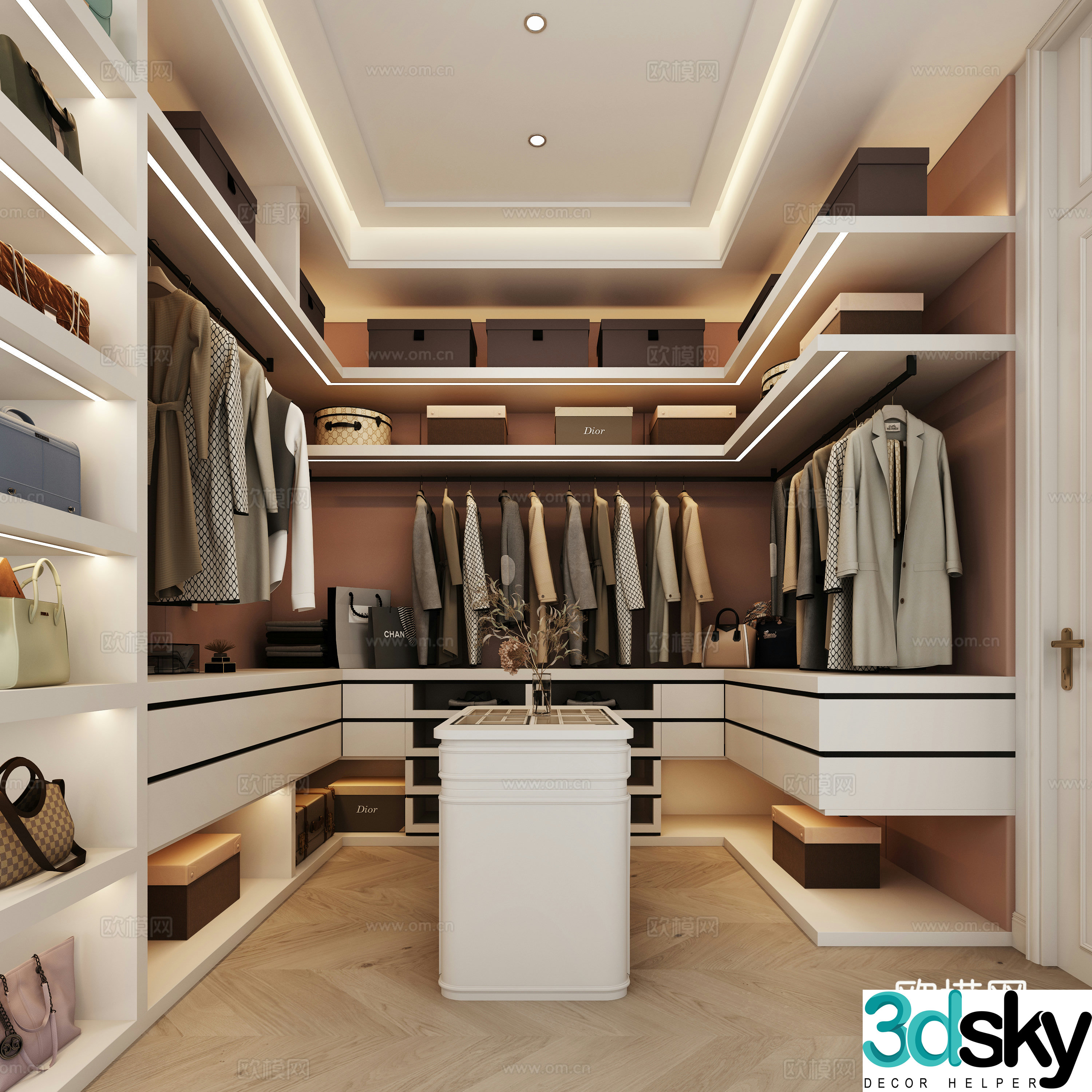 Modern cloakroom 3d model