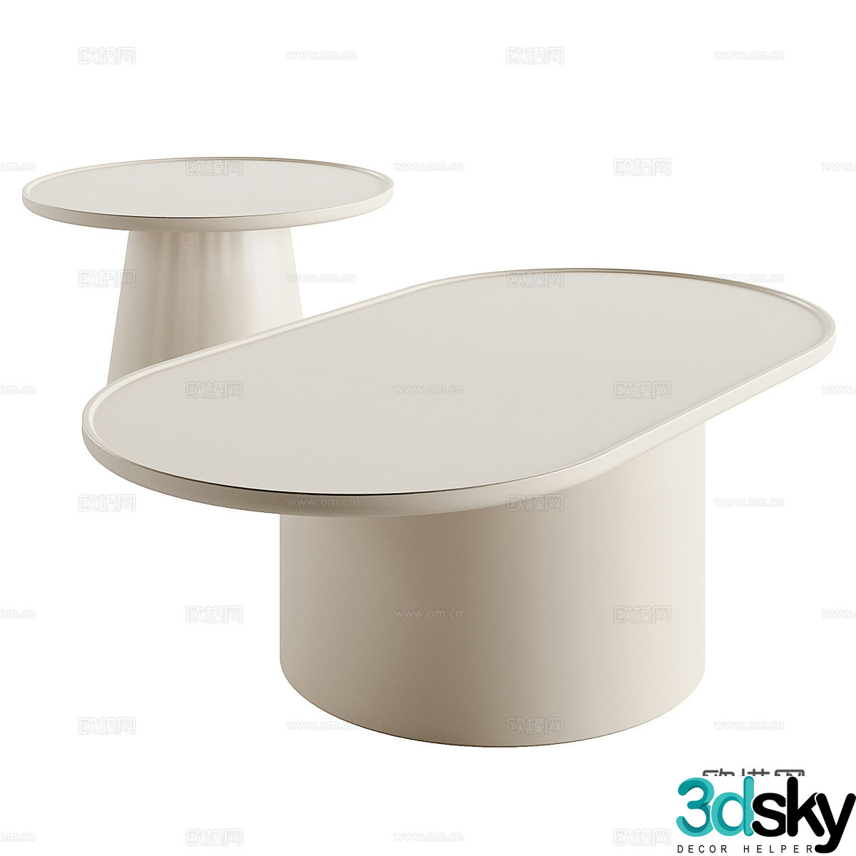 Modern Cream Style Foster Rumis Coffee Table 3D Model