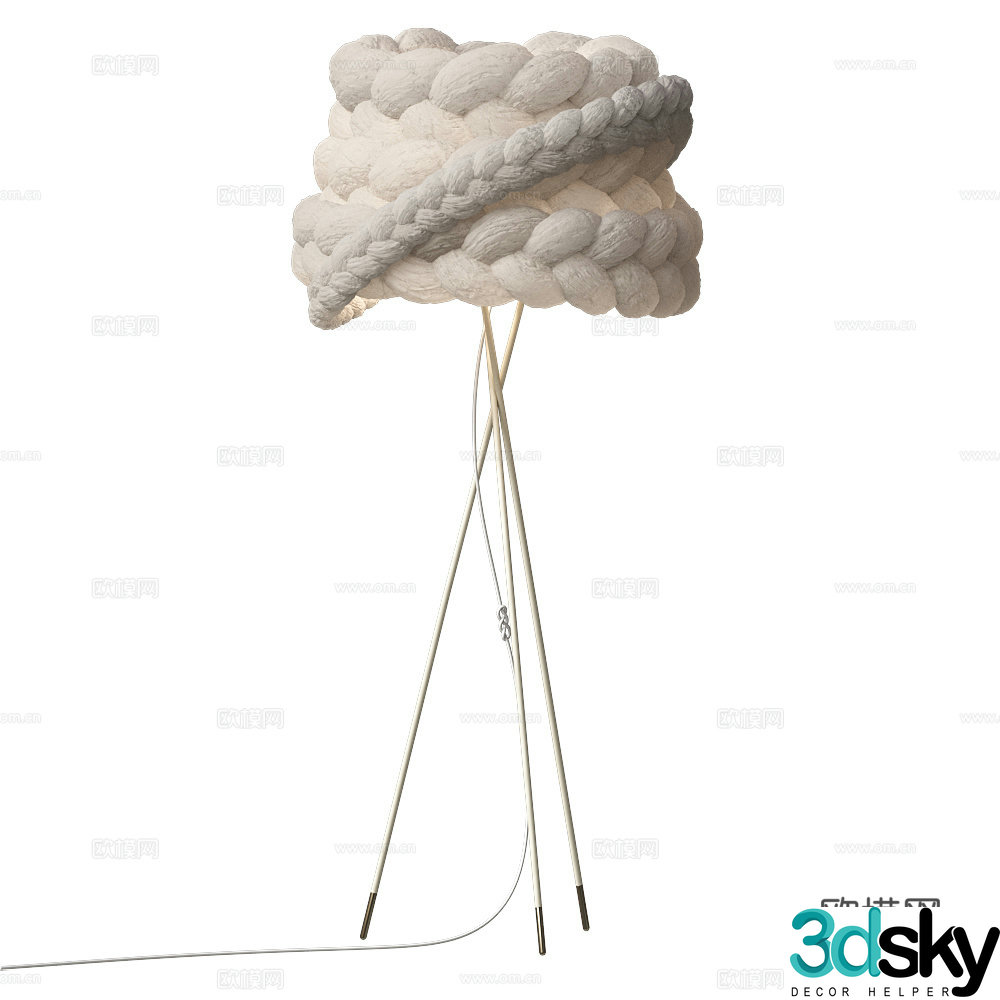 Modern creamy floor lamp 3d model