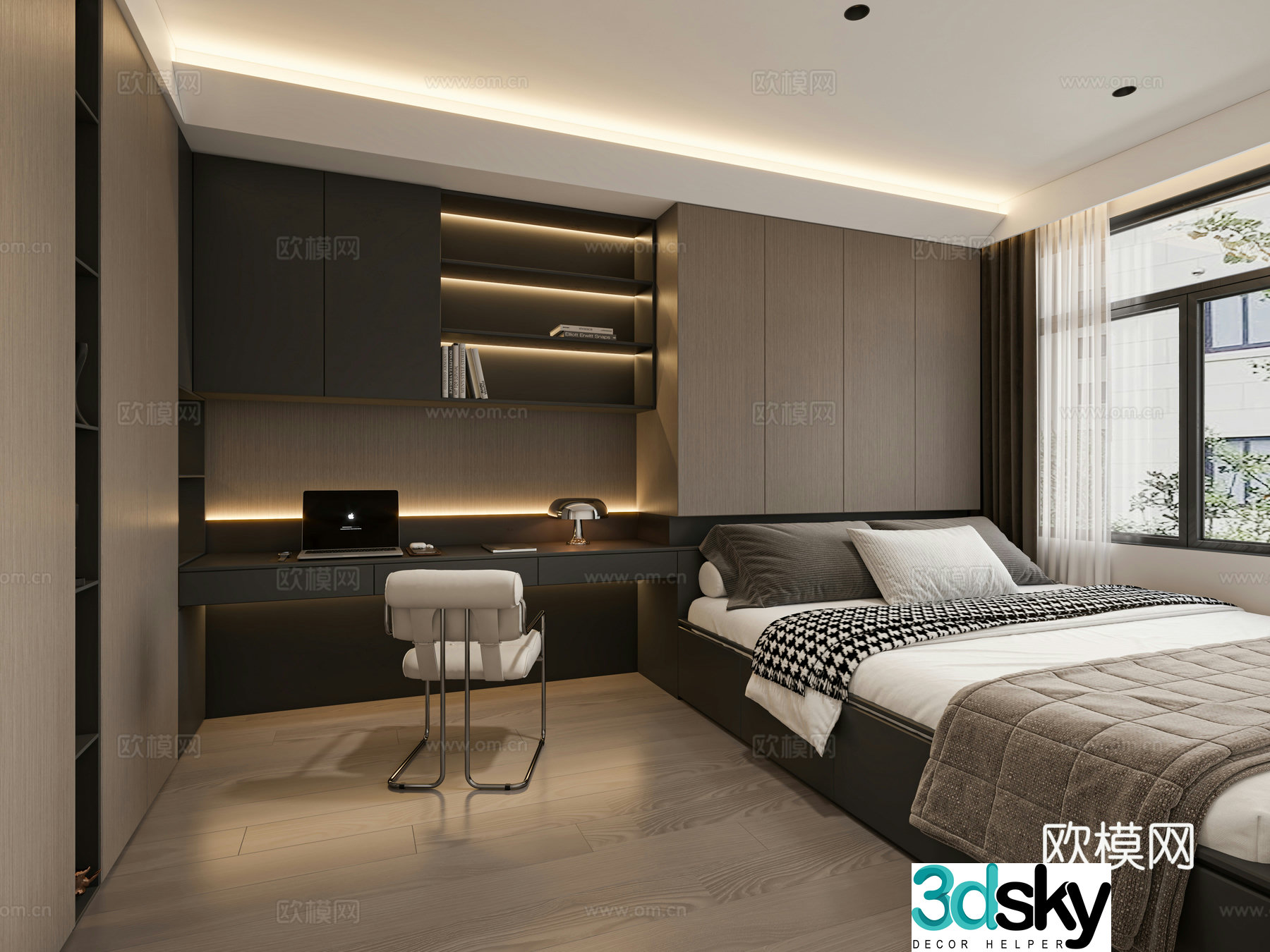 Italian tatami bedroom 3d model