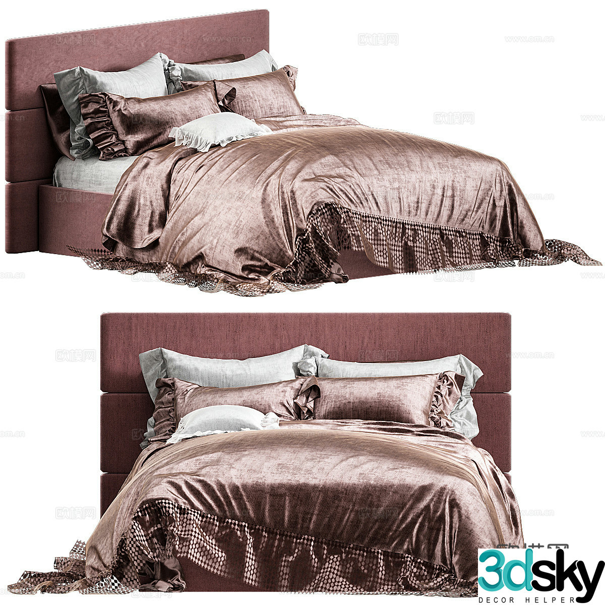 Double bed 3d model